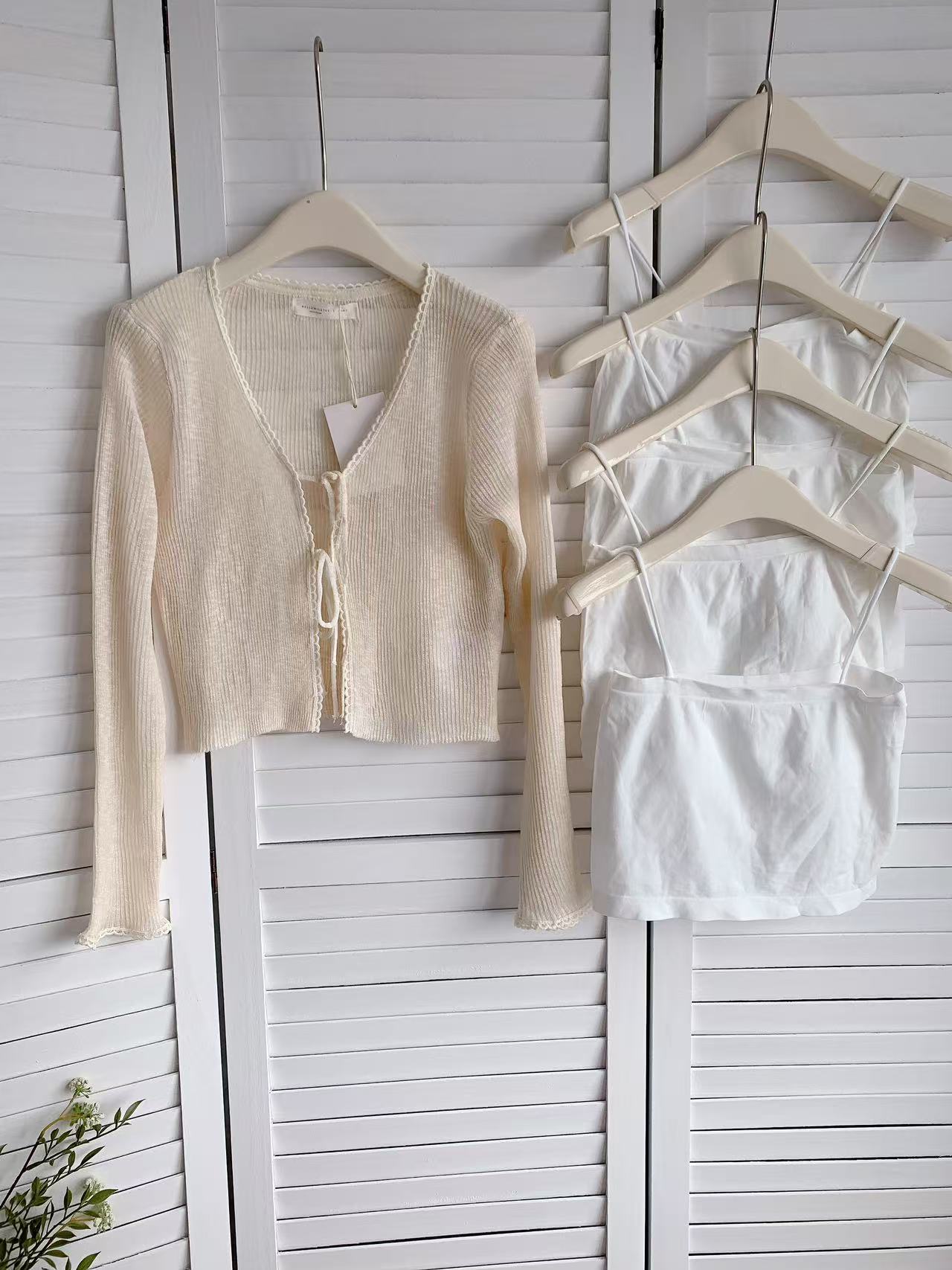 HELLO MILK TEE- 86187 開衫套裝