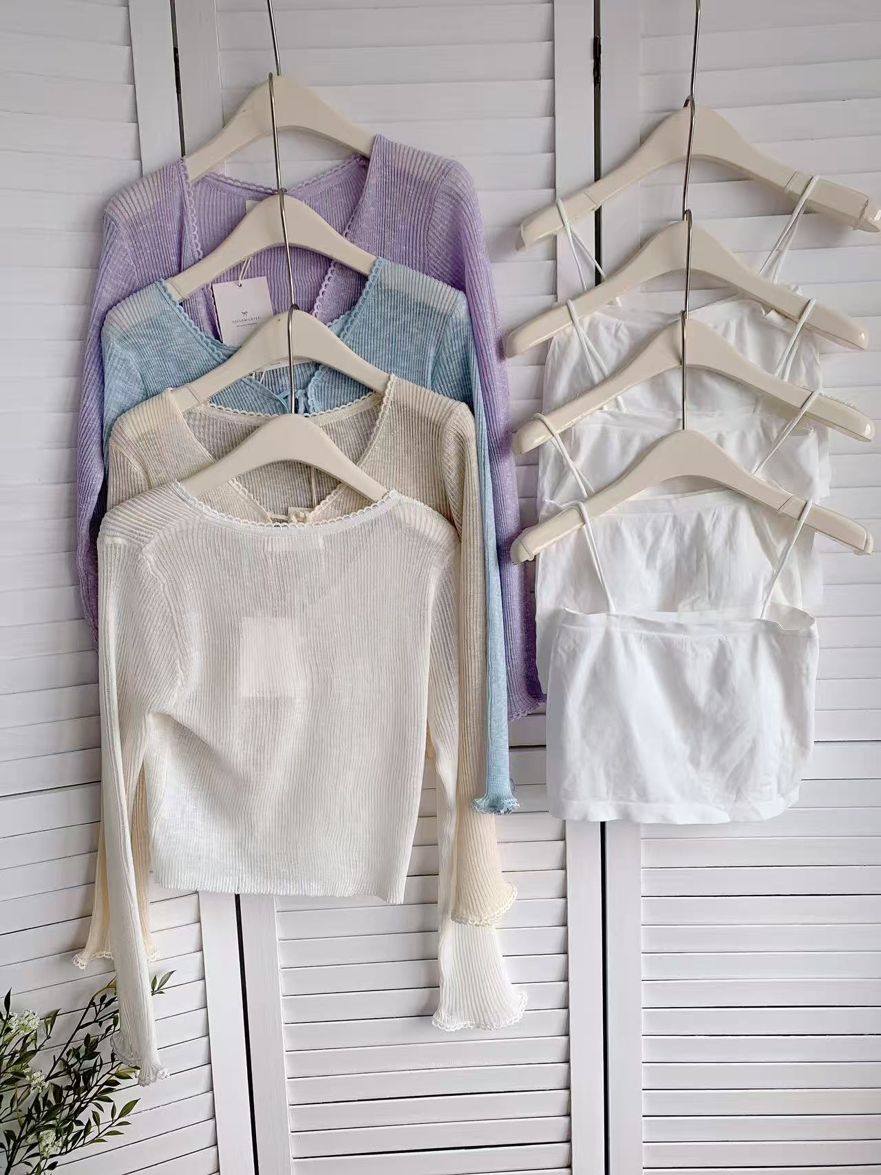 HELLO MILK TEE- 86187 開衫套裝