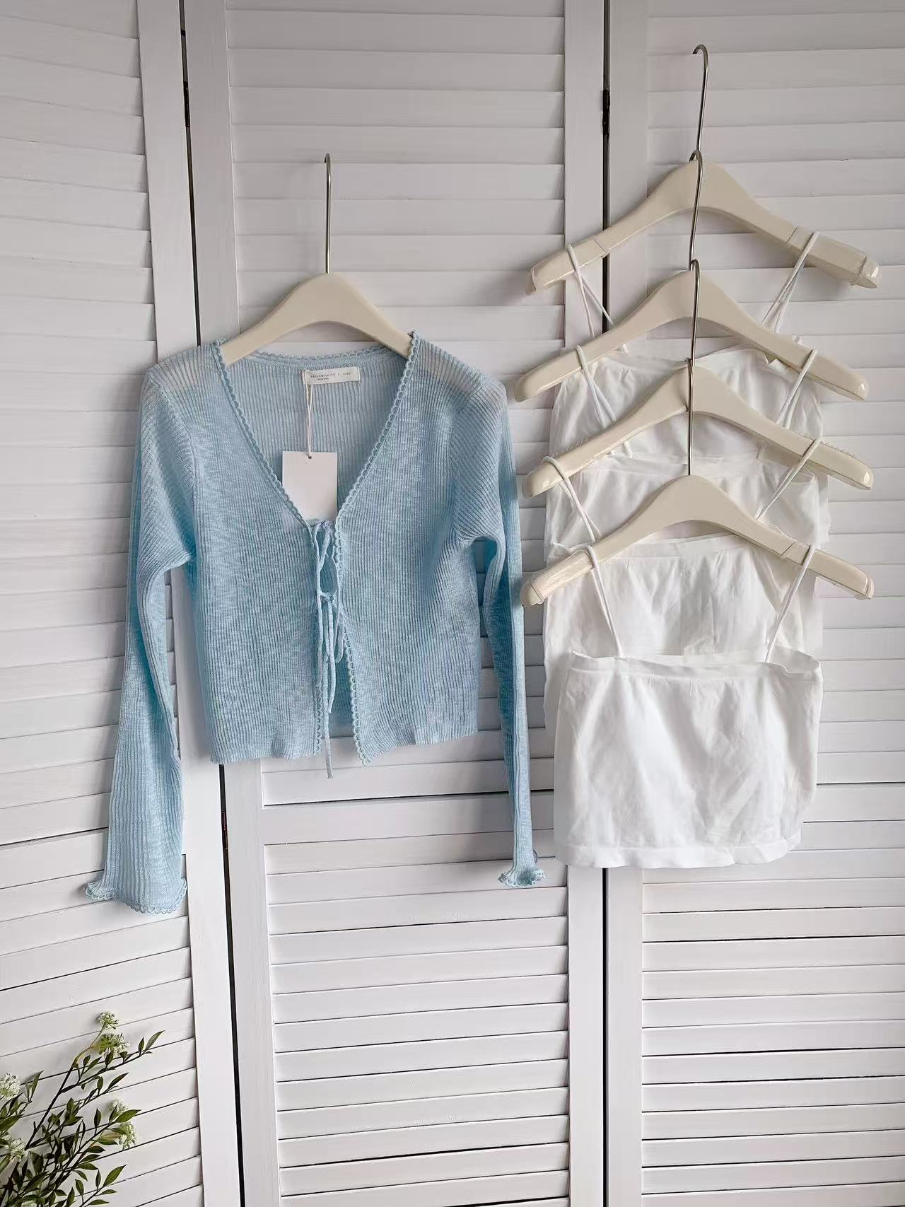 HELLO MILK TEE- 86187 開衫套裝