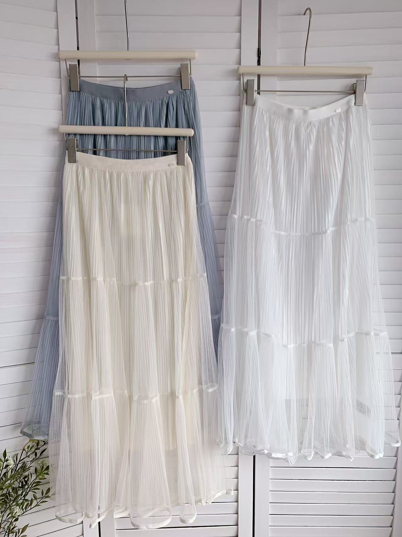 HELLO MILK TEE- 86099 網紗半裙