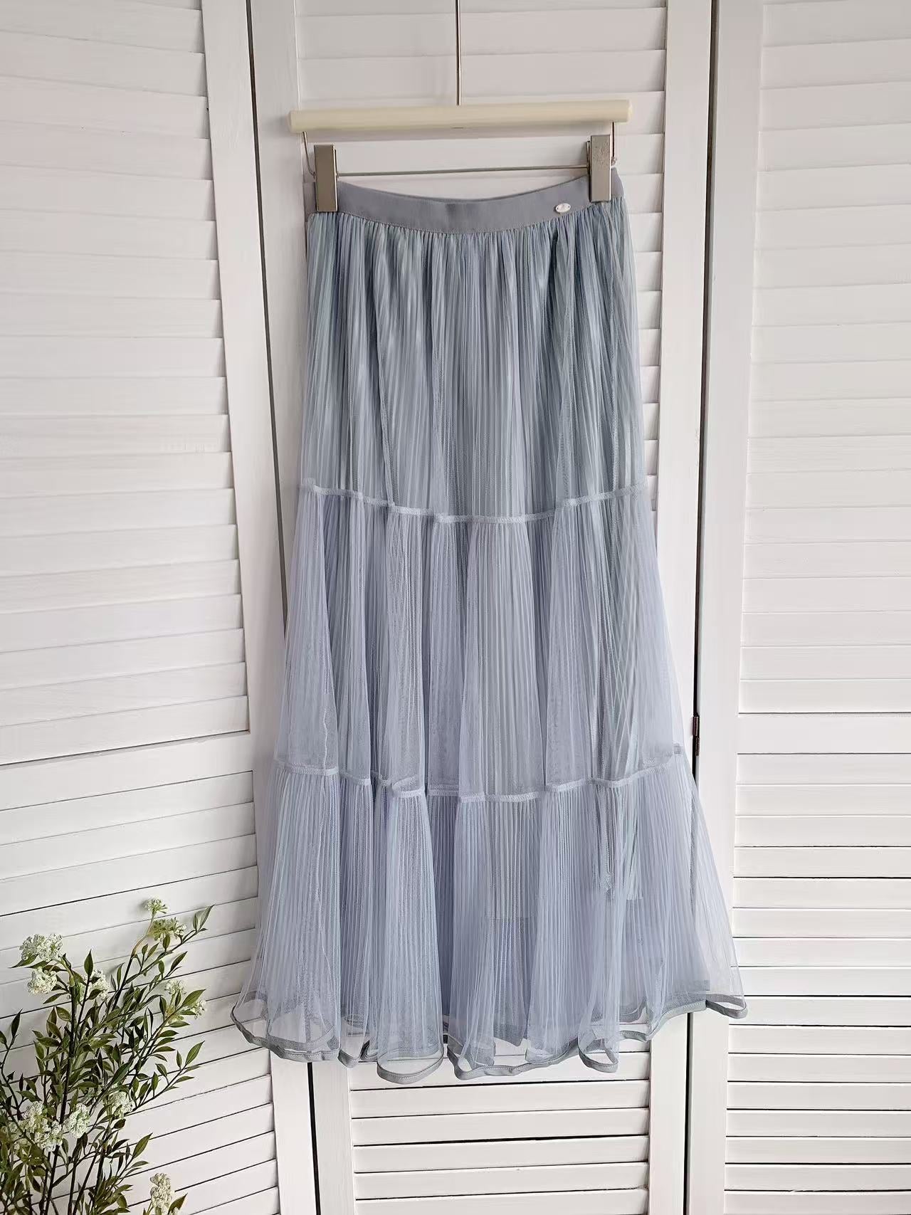 HELLO MILK TEE- 86099 網紗半裙