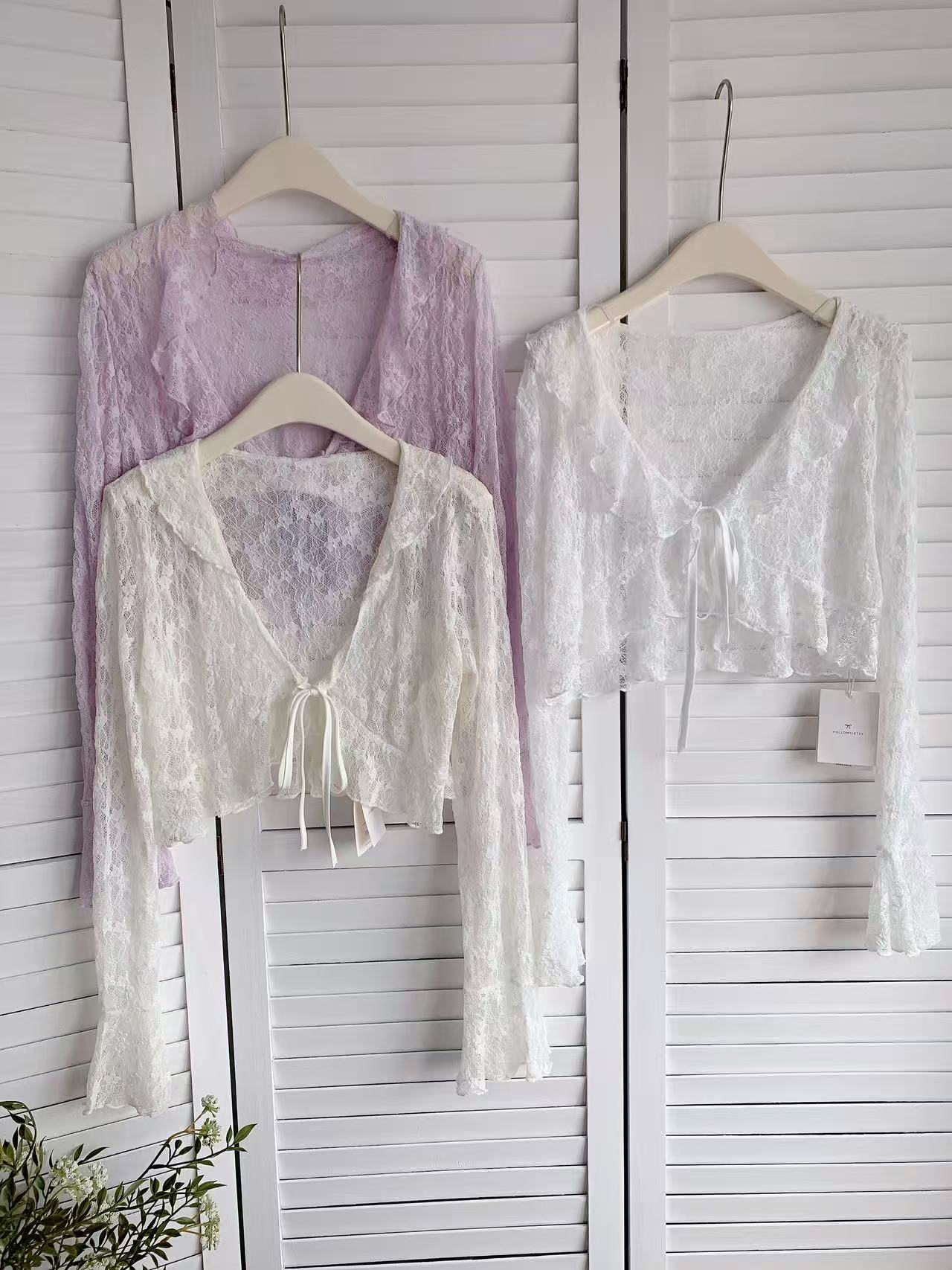 HELLO MILK TEE- 86102 荷葉邊上衣