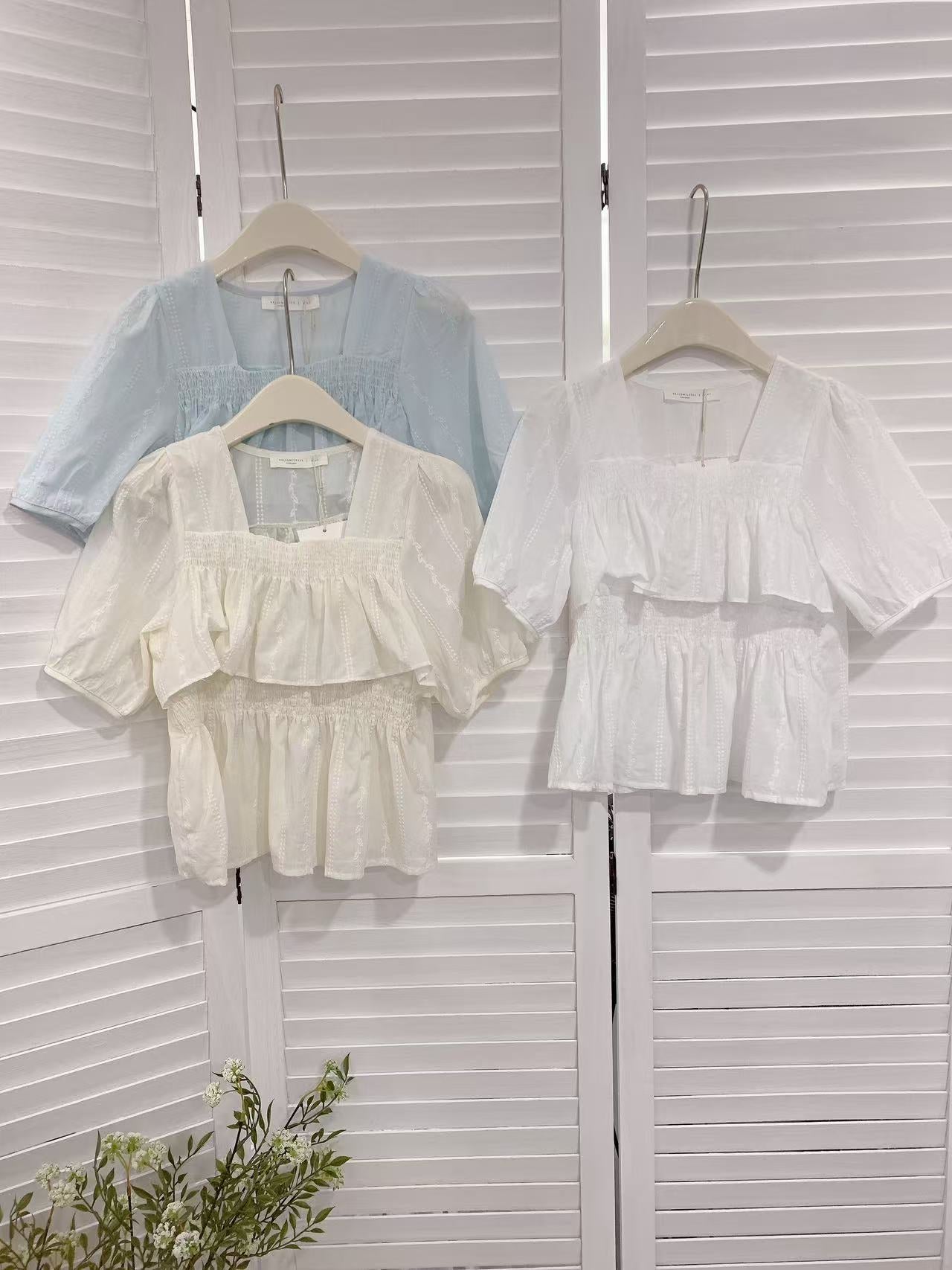 HELLO MILK TEE- 86093 荷葉邊小衫