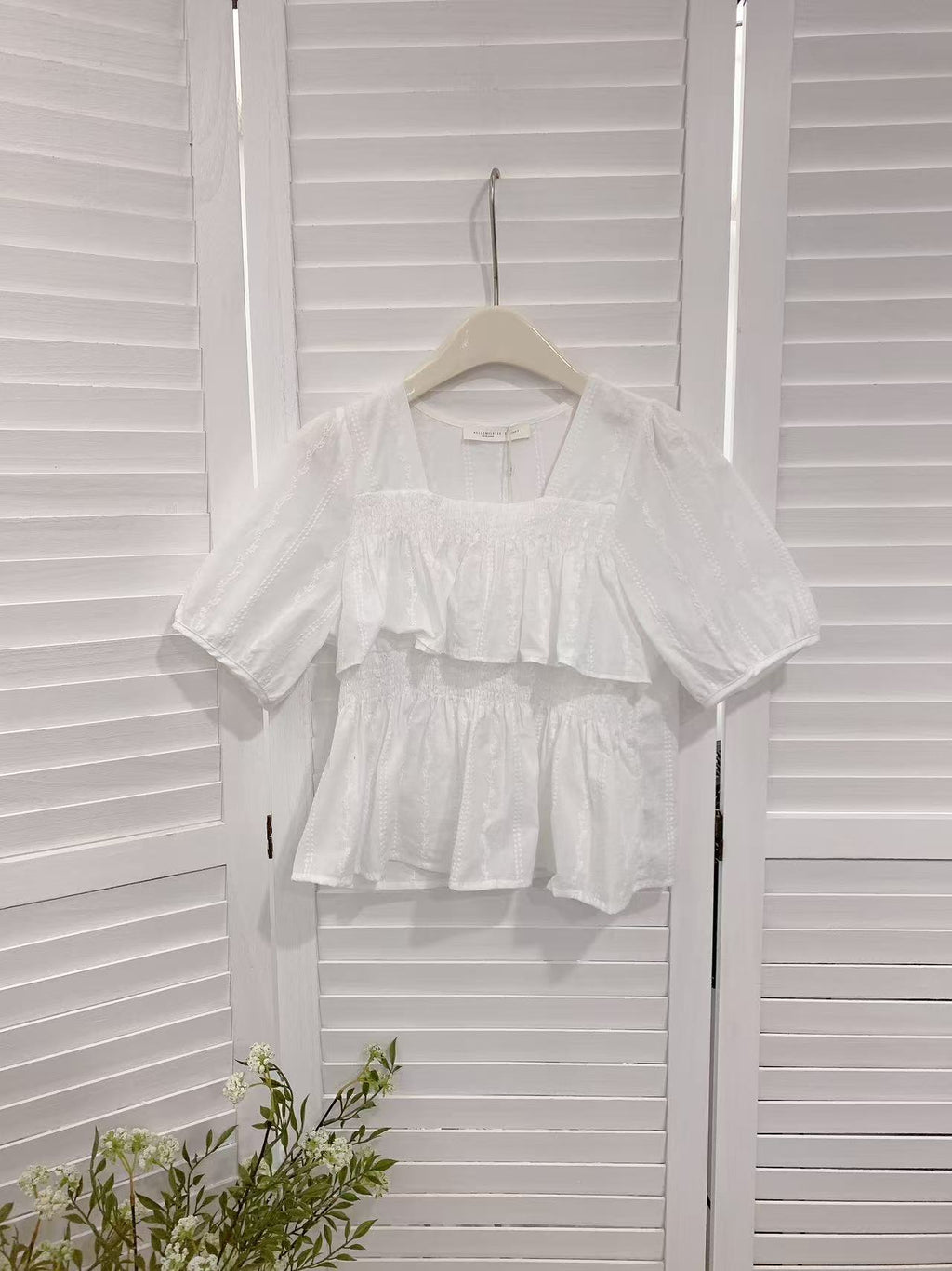 HELLO MILK TEE- 86093 荷葉邊小衫