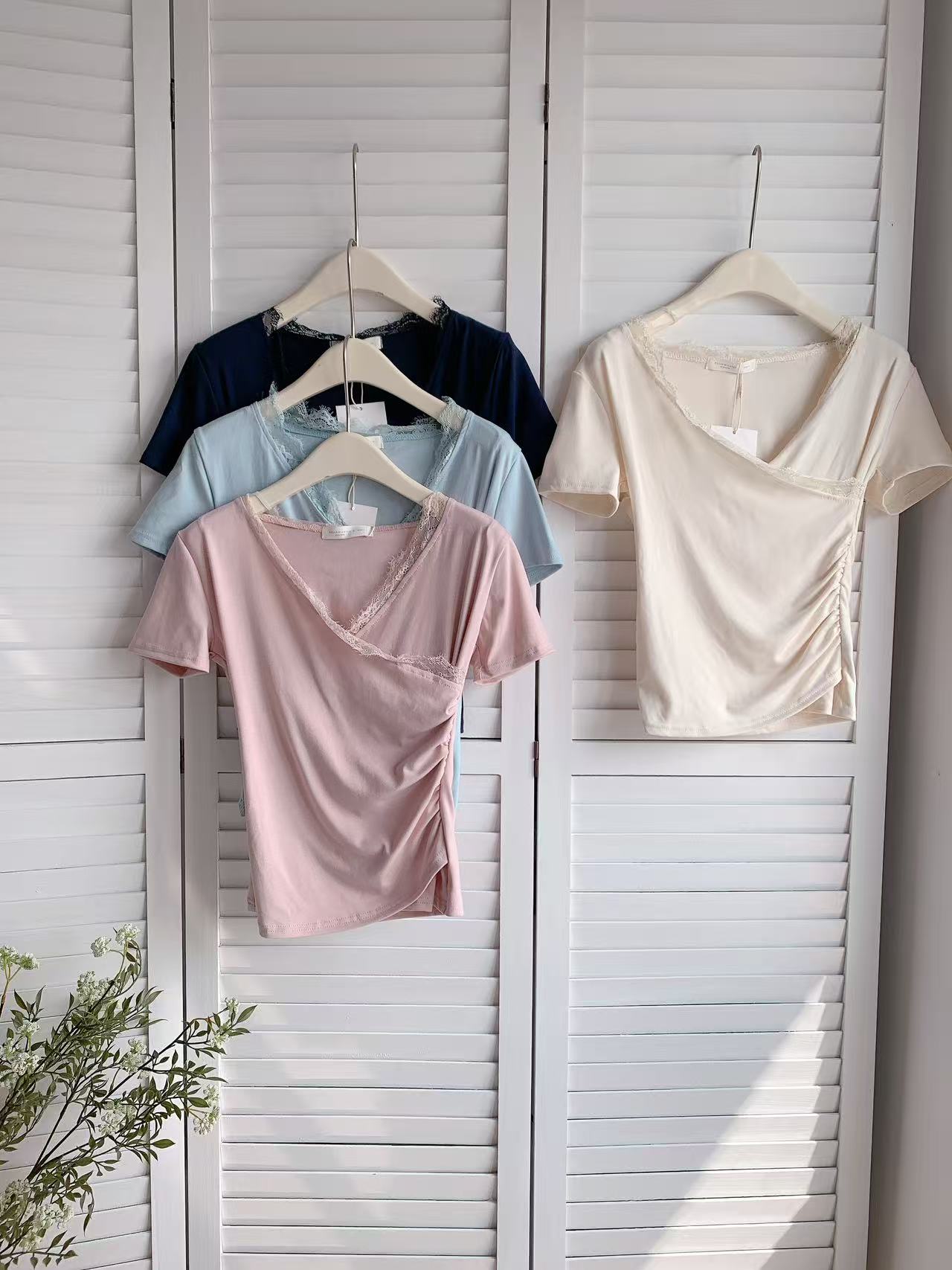 HELLO MILK TEE- 86146 V領小衫