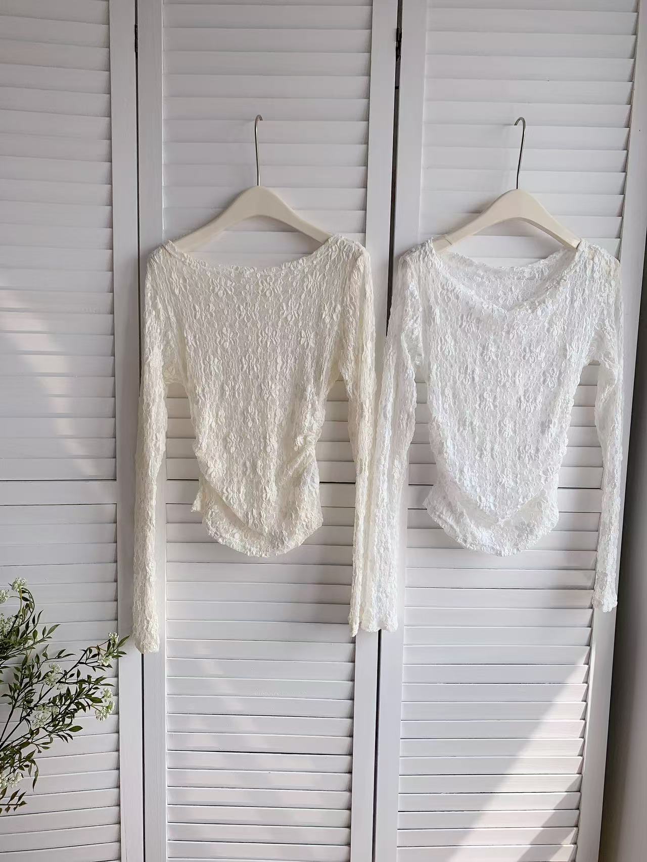 HELLO MILK TEE- 86109 蕾絲小衫