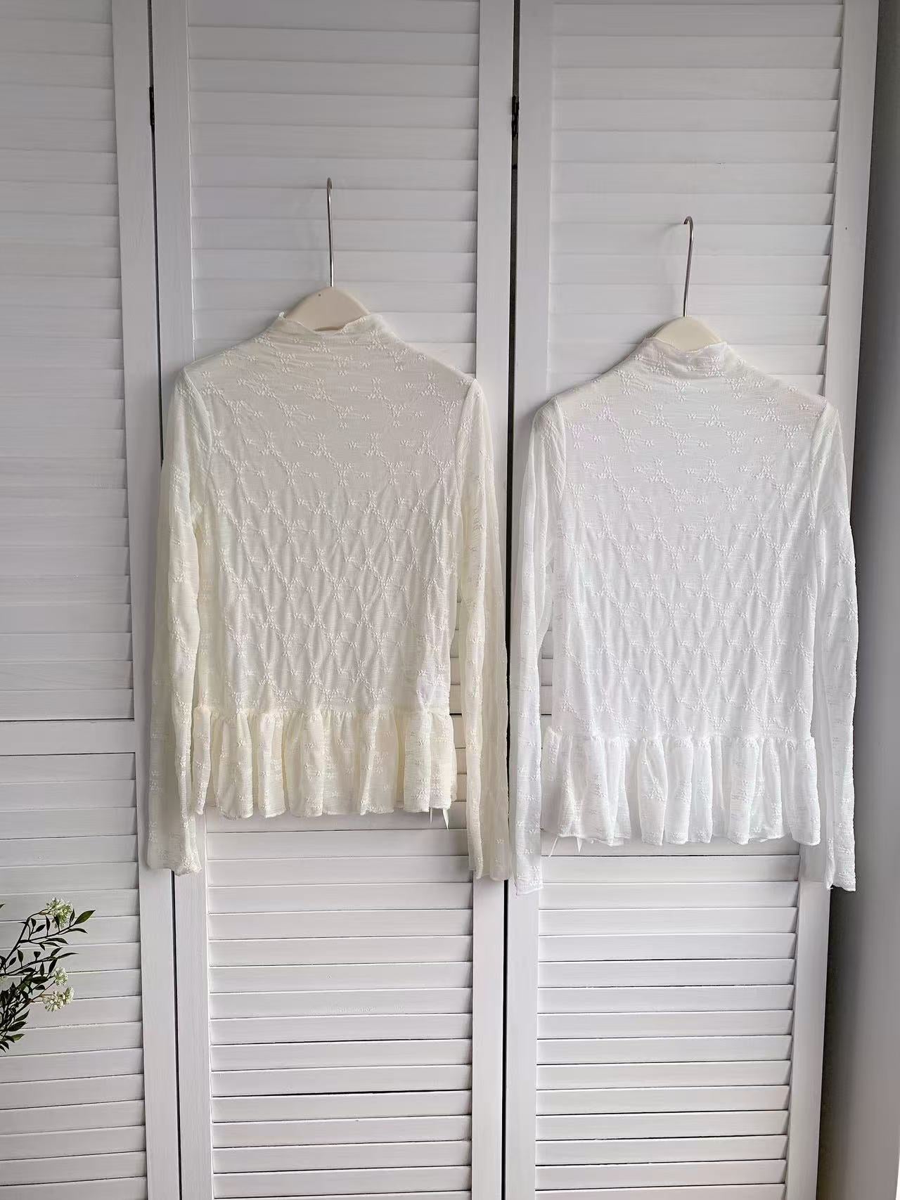 HELLO MILK TEE- 86189 蕾絲打底衫