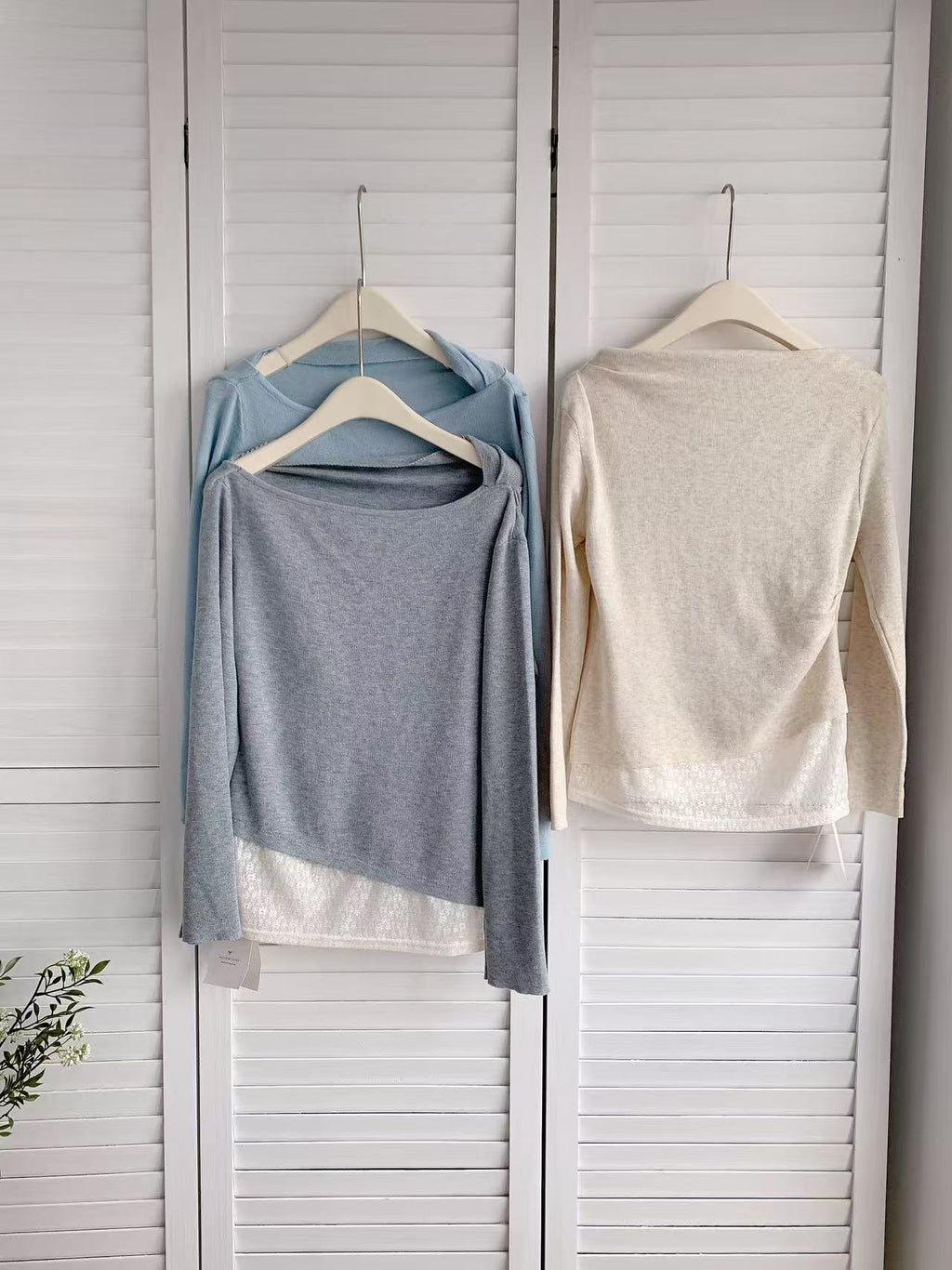 HELLO MILK TEE- 86176 蕩領上衣