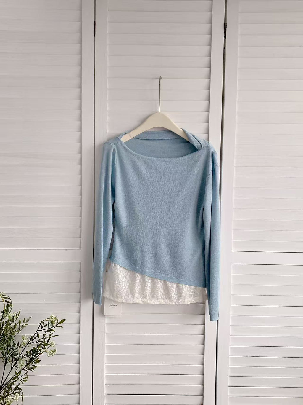 HELLO MILK TEE- 86176 蕩領上衣