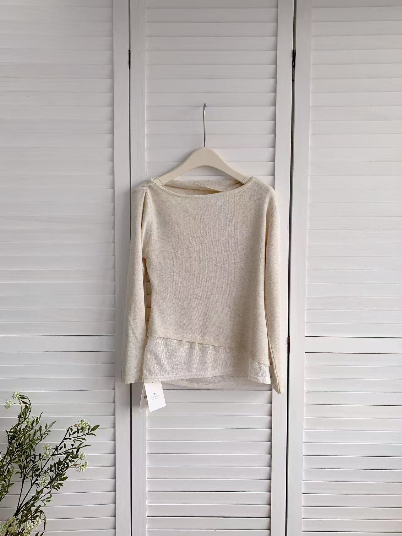 HELLO MILK TEE- 86176 蕩領上衣