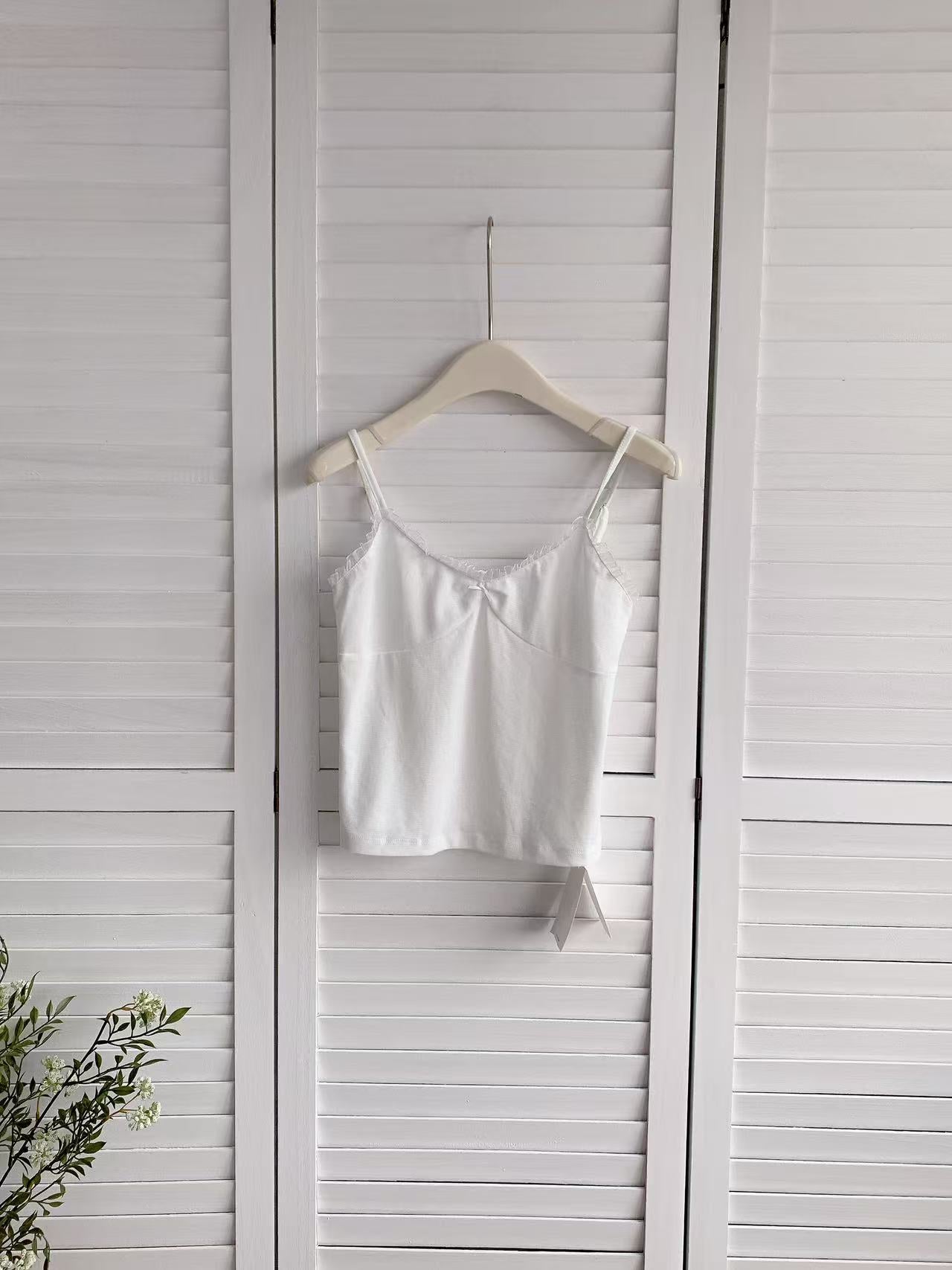 HELLO MILK TEE- 86098 蝴蝶結背心