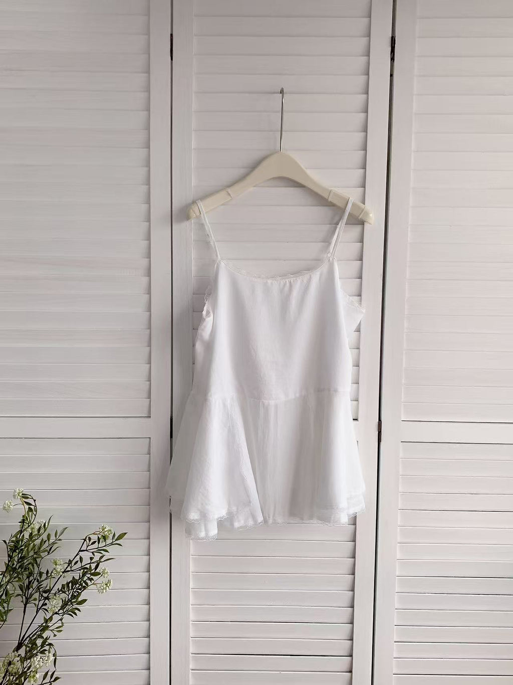 HELLO MILK TEE- 86119 拼接吊帶