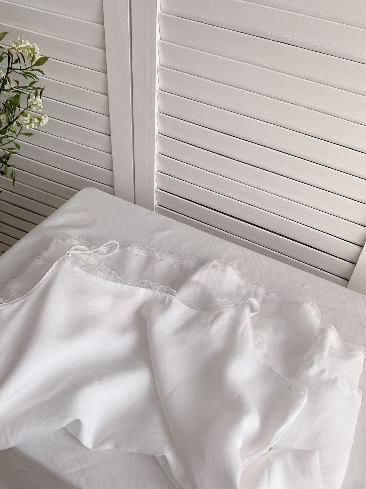 HELLO MILK TEE- 86119 拼接吊帶