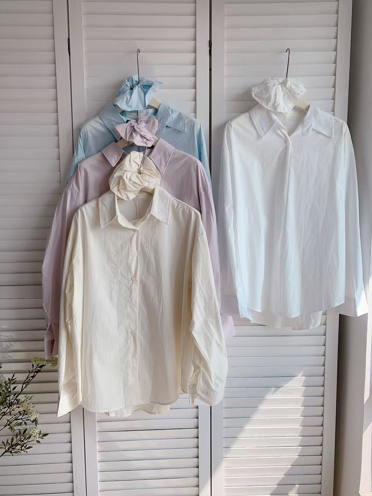 HELLO MILK TEE- 86120 純色襯衫 有發圈