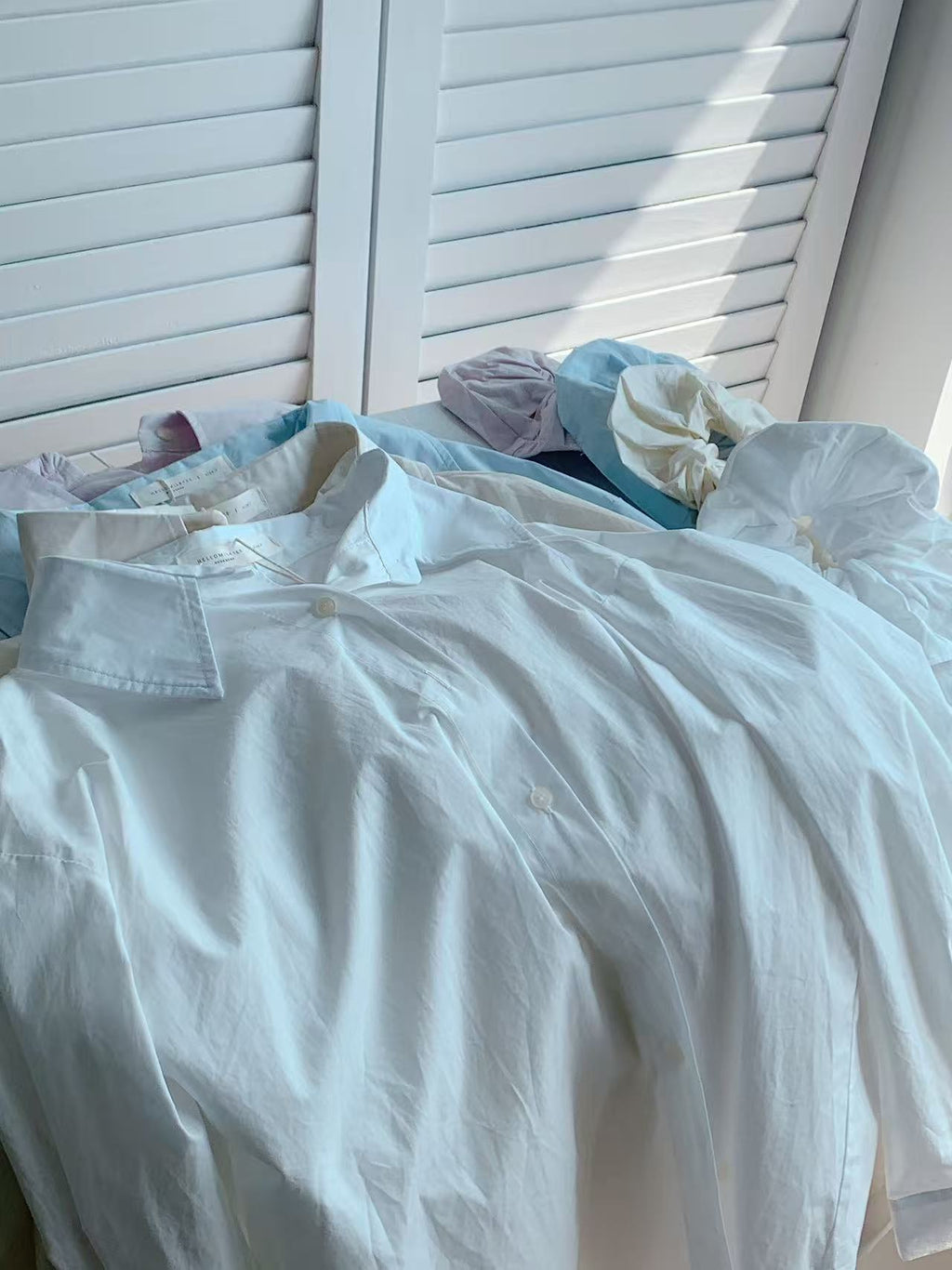 HELLO MILK TEE- 86120 純色襯衫 有發圈