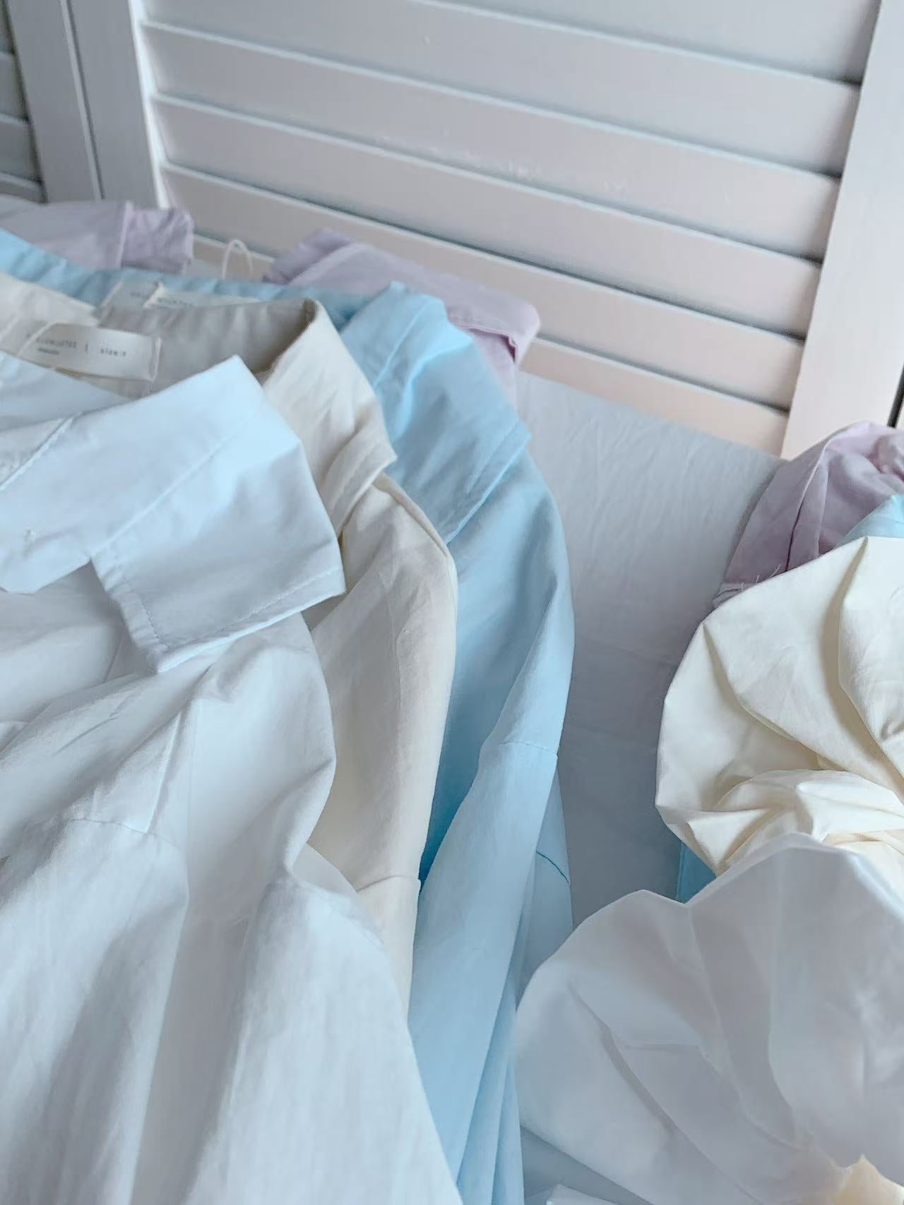 HELLO MILK TEE- 86120 純色襯衫 有發圈