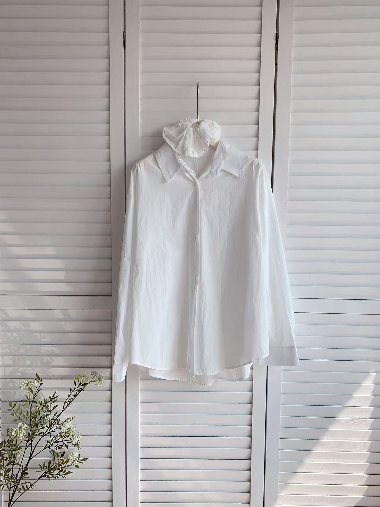 HELLO MILK TEE- 86120 純色襯衫 有發圈