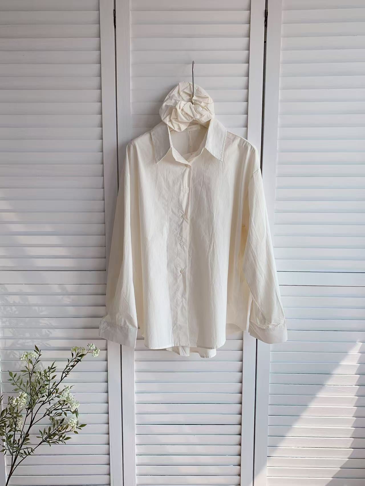 HELLO MILK TEE- 86120 純色襯衫 有發圈