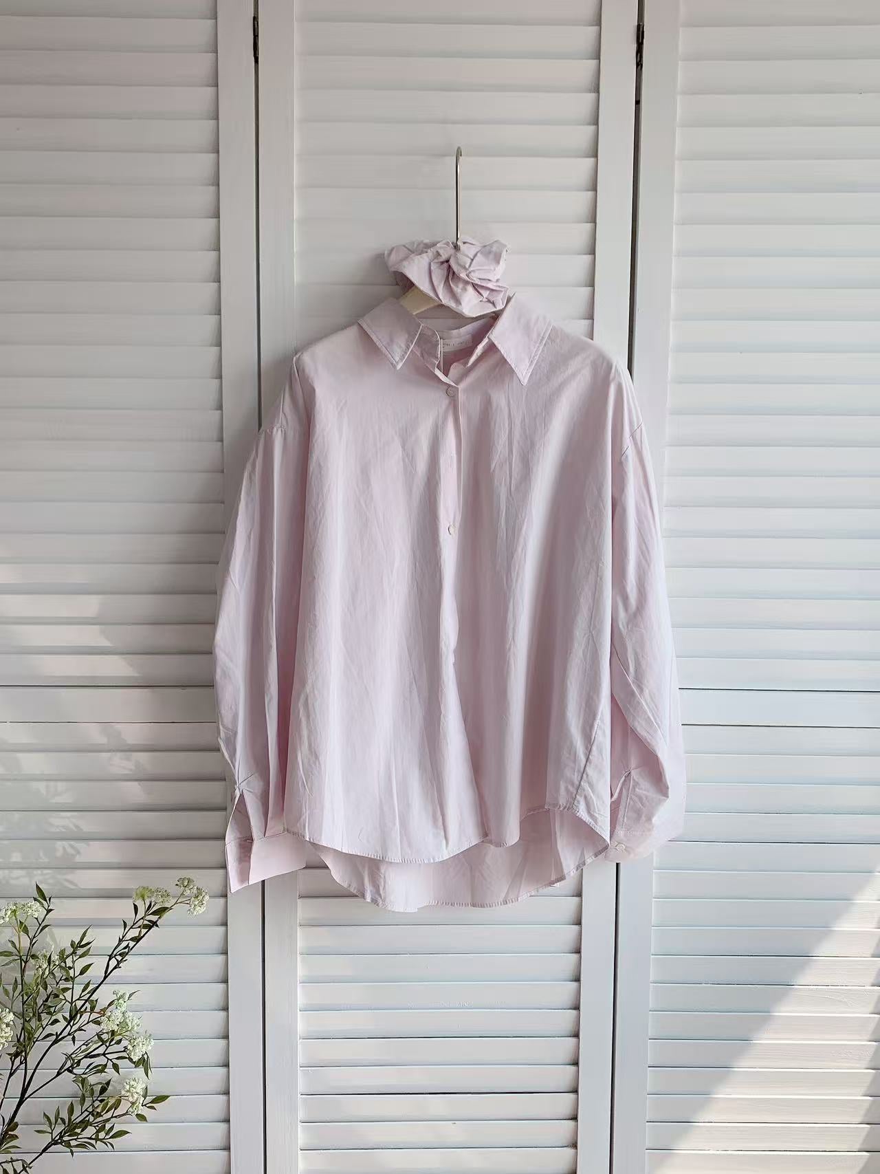 HELLO MILK TEE- 86120 純色襯衫 有發圈