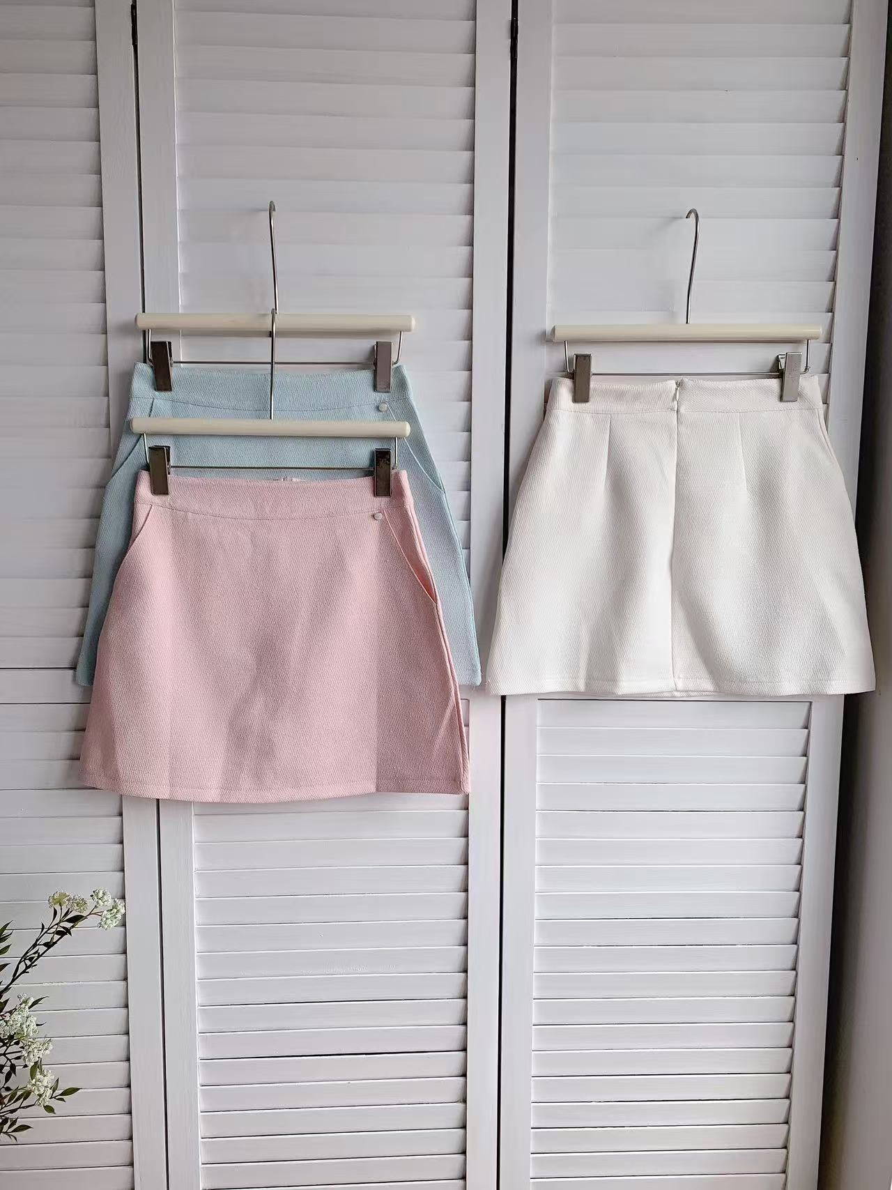 HELLO MILK TEE- 86147 淨版短裙