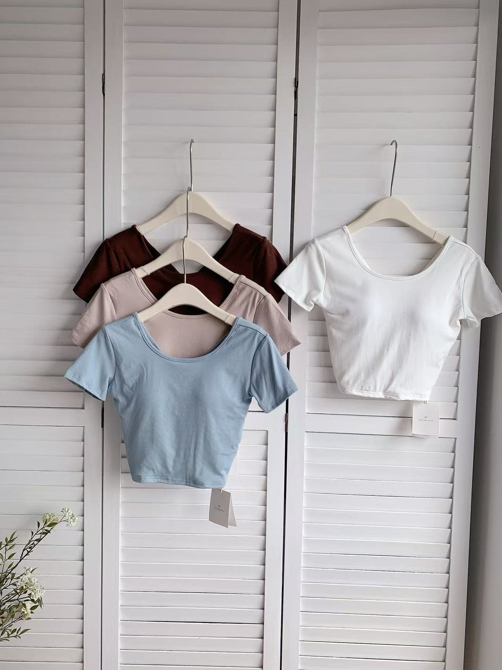 HELLO MILK TEE- 86016 背扭結有墊上衣