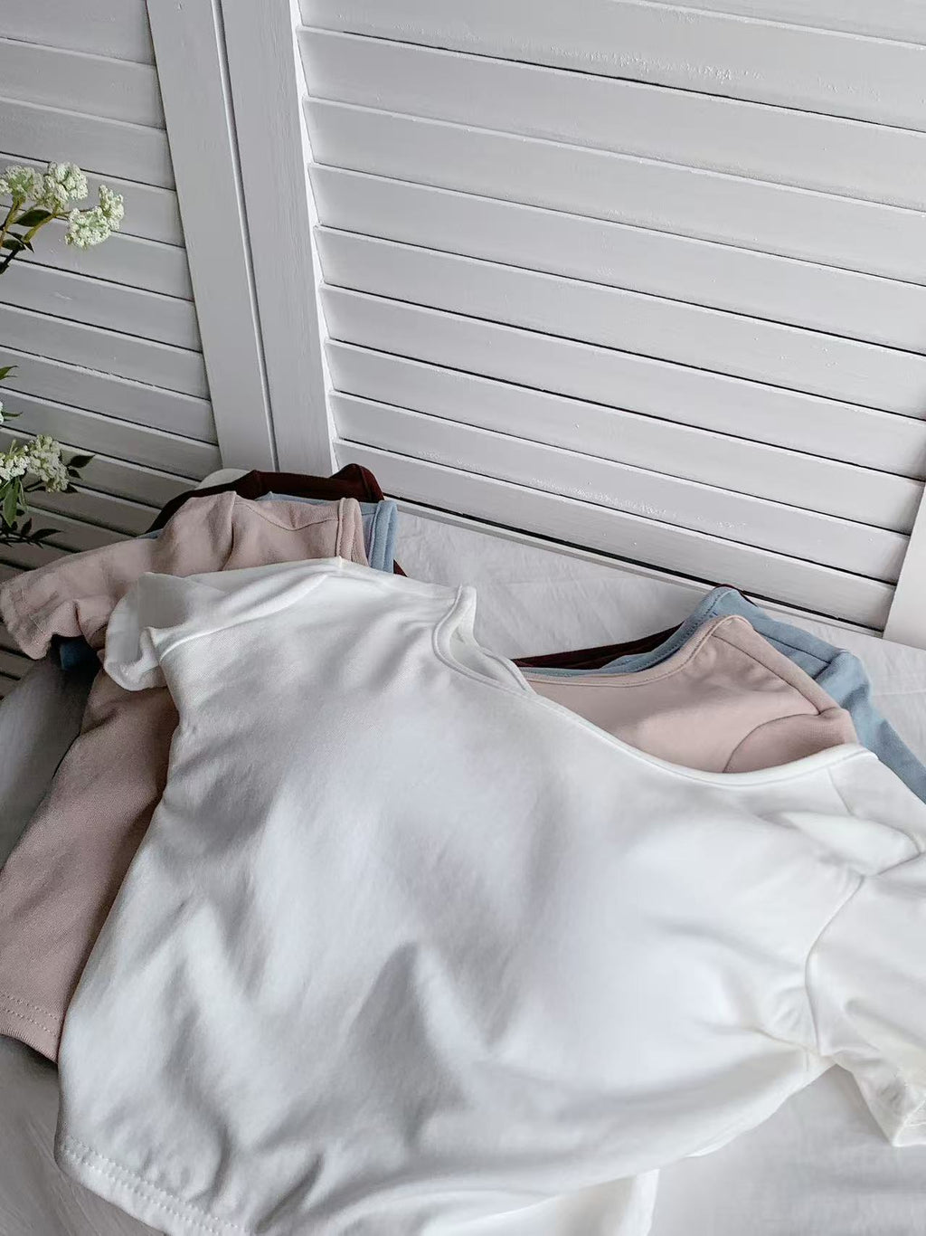 HELLO MILK TEE- 86016 背扭結有墊上衣