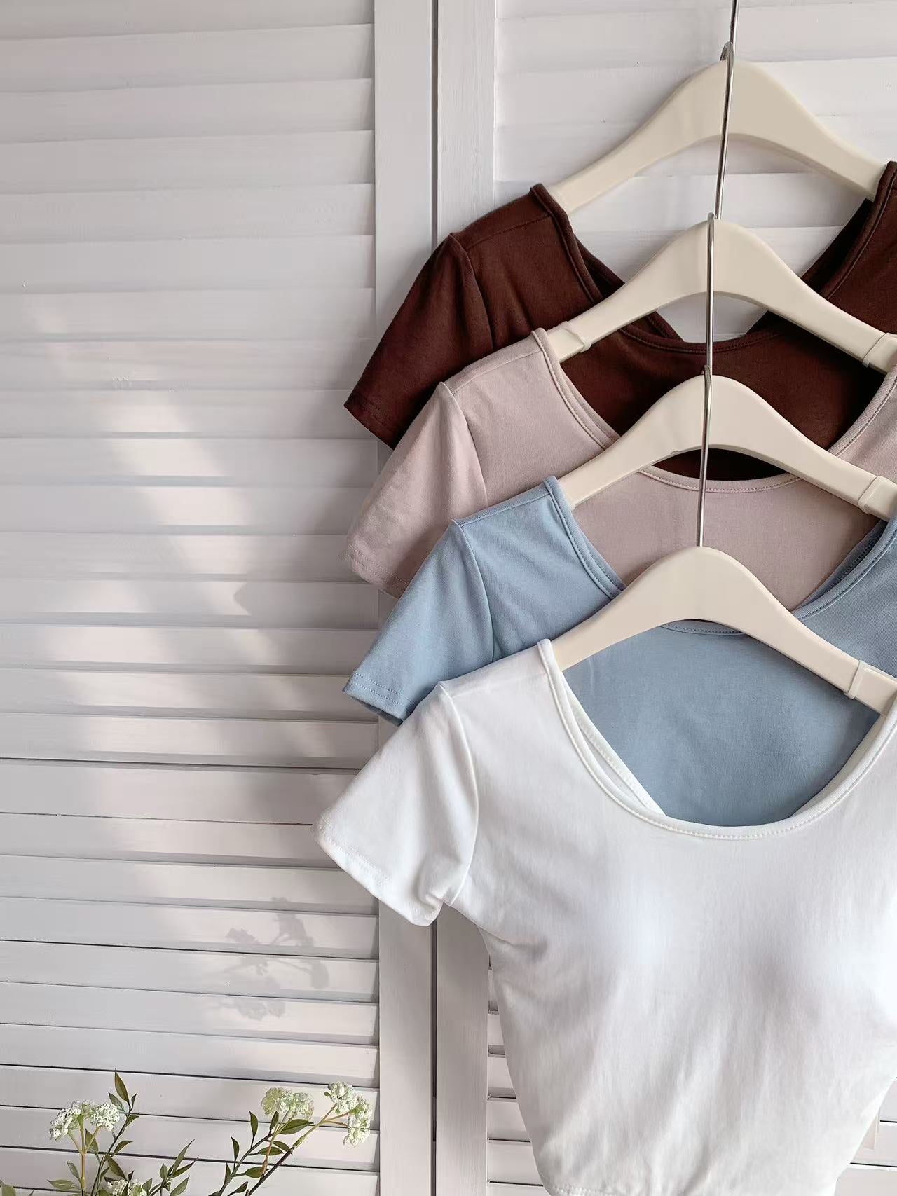 HELLO MILK TEE- 86016 背扭結有墊上衣