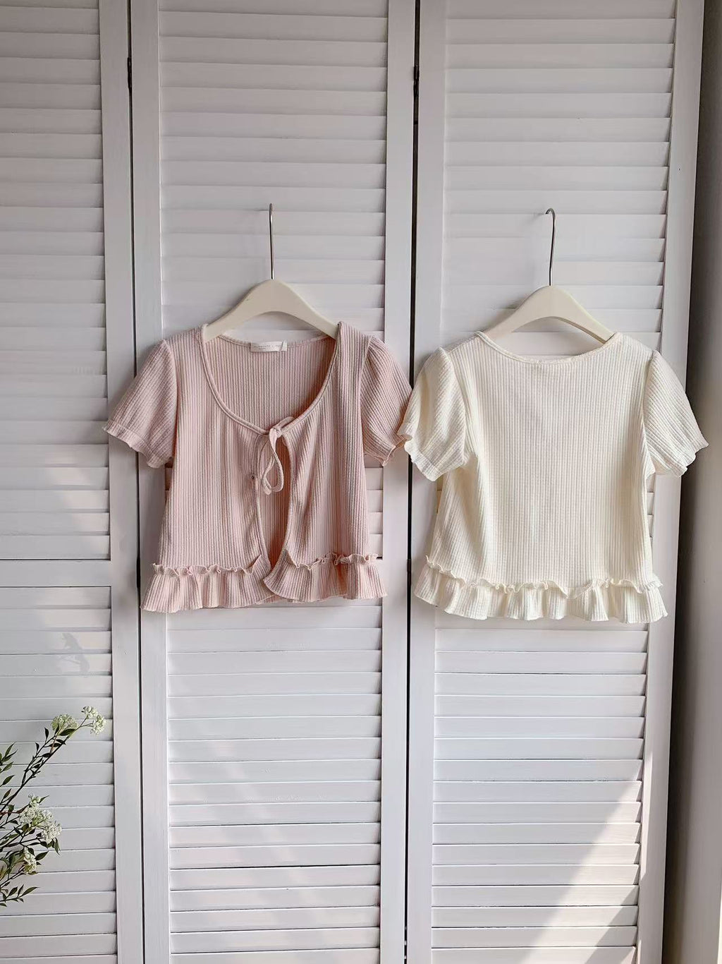 HELLO MILK TEE- 86174 綁帶上衣