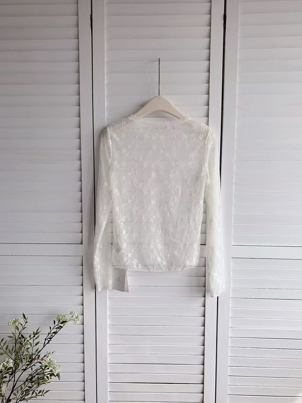 HELLO MILK TEE- 86173 蕾絲打底衫