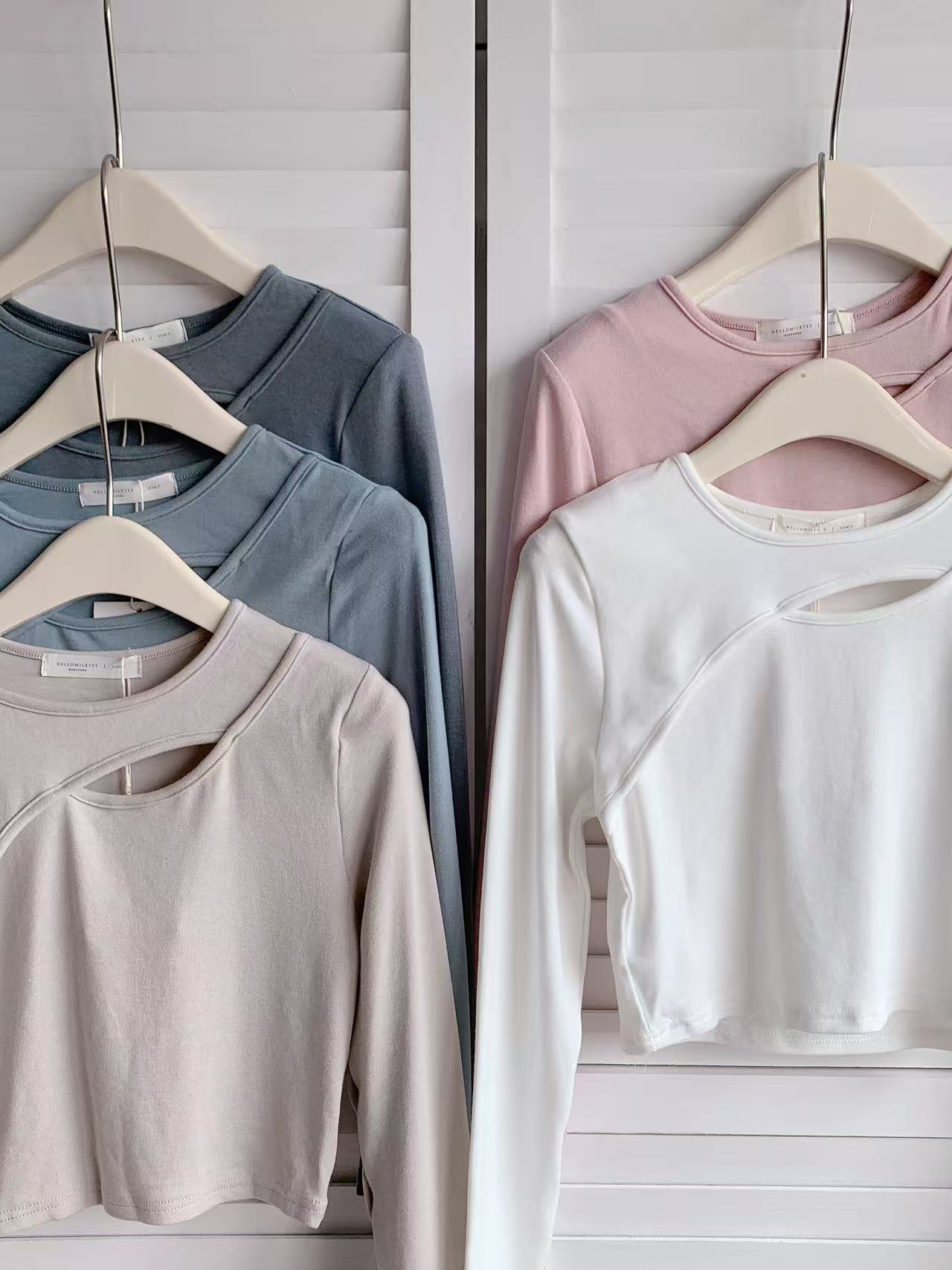 HELLO MILK TEE- 86029 鏤空上衣