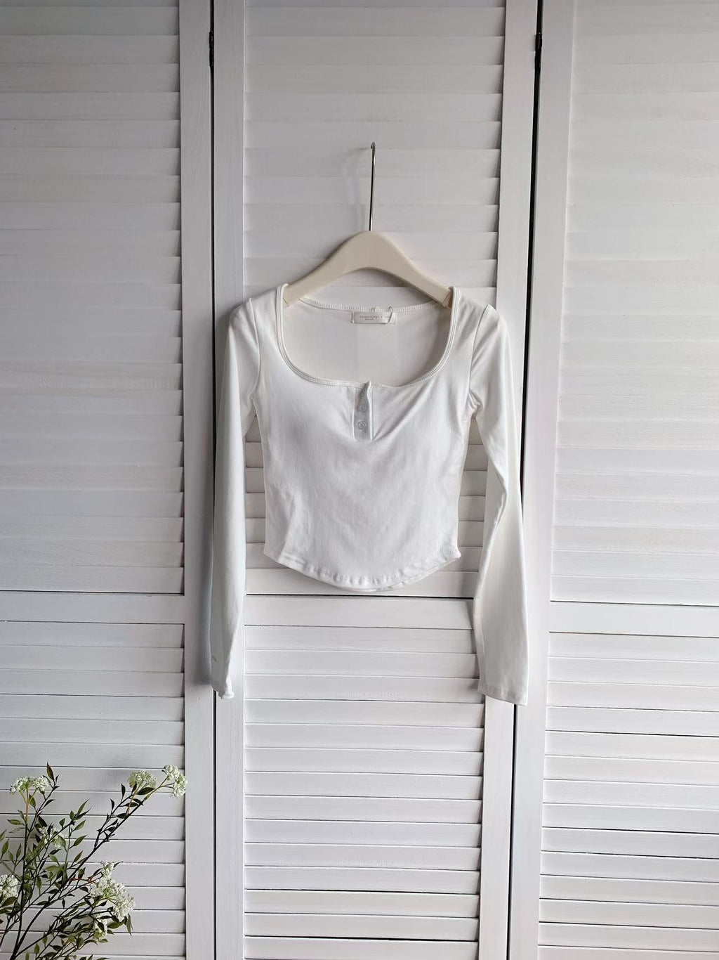 HELLO MILK TEE- 86018 方領有墊上衣