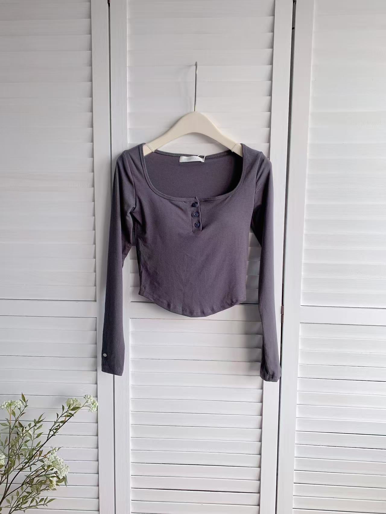 HELLO MILK TEE- 86018 方領有墊上衣