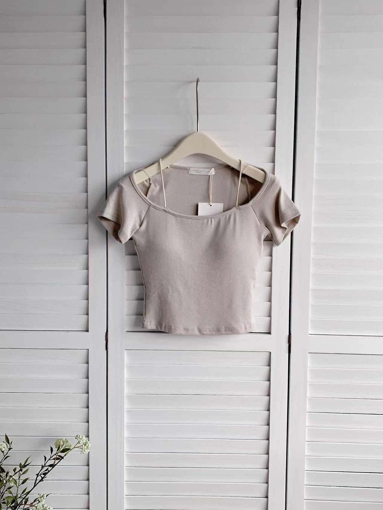 HELLO MILK TEE- 86026 百搭有墊上衣