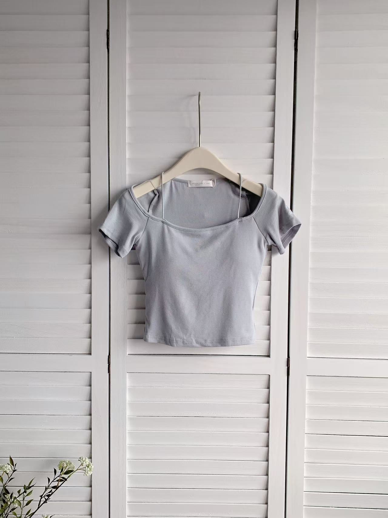 HELLO MILK TEE- 86026 百搭有墊上衣