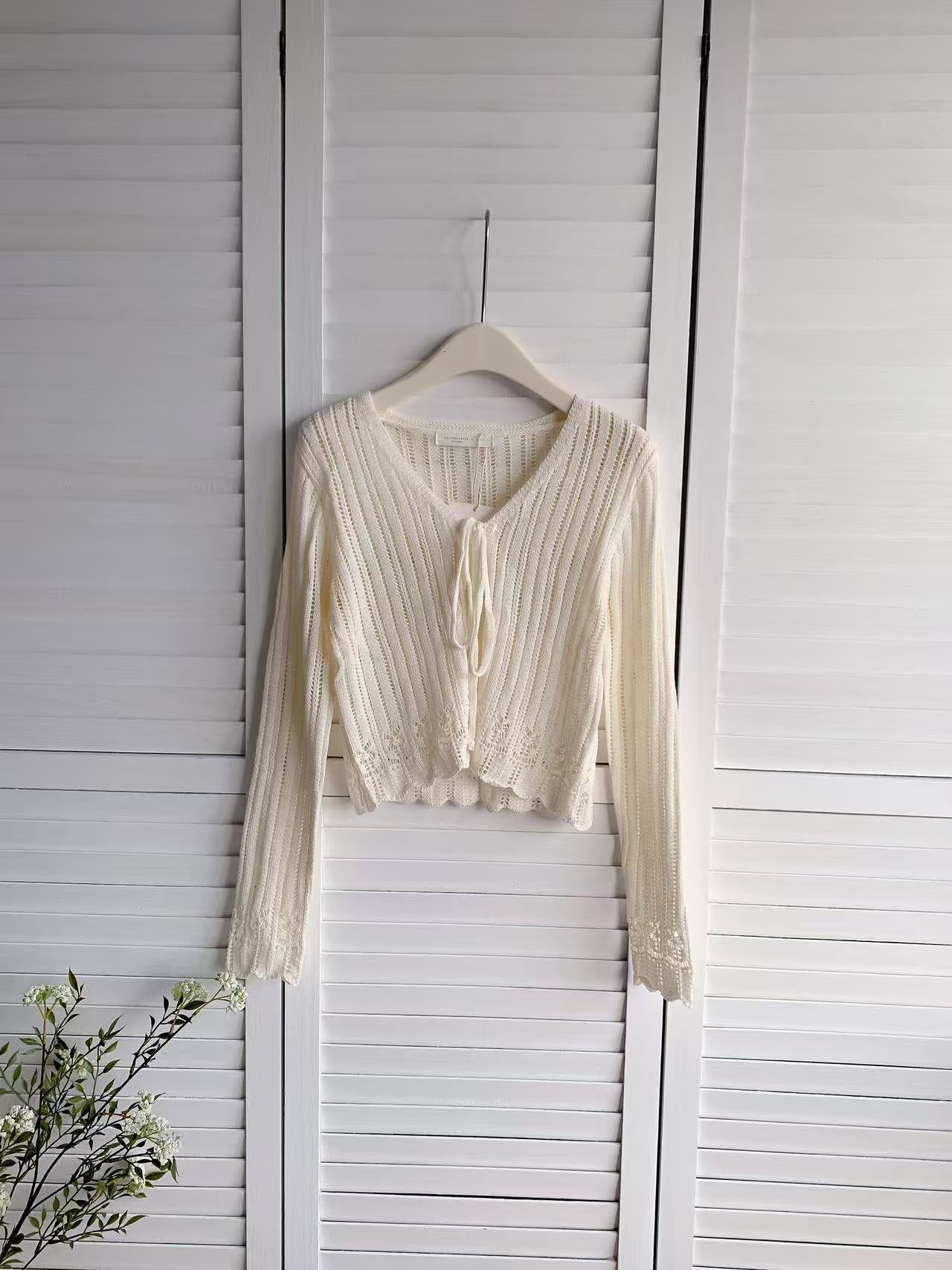 HELLO MILK TEE- 86145 綁繩上衣