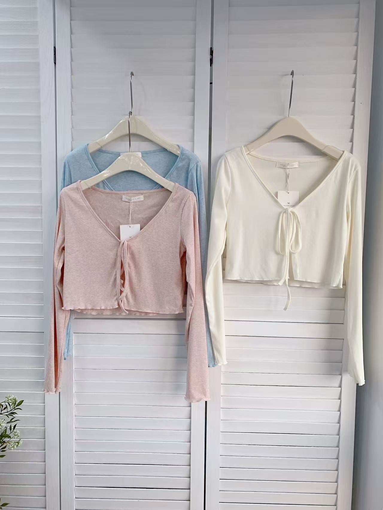 HELLO MILK TEE- 86129 綁帶小外套