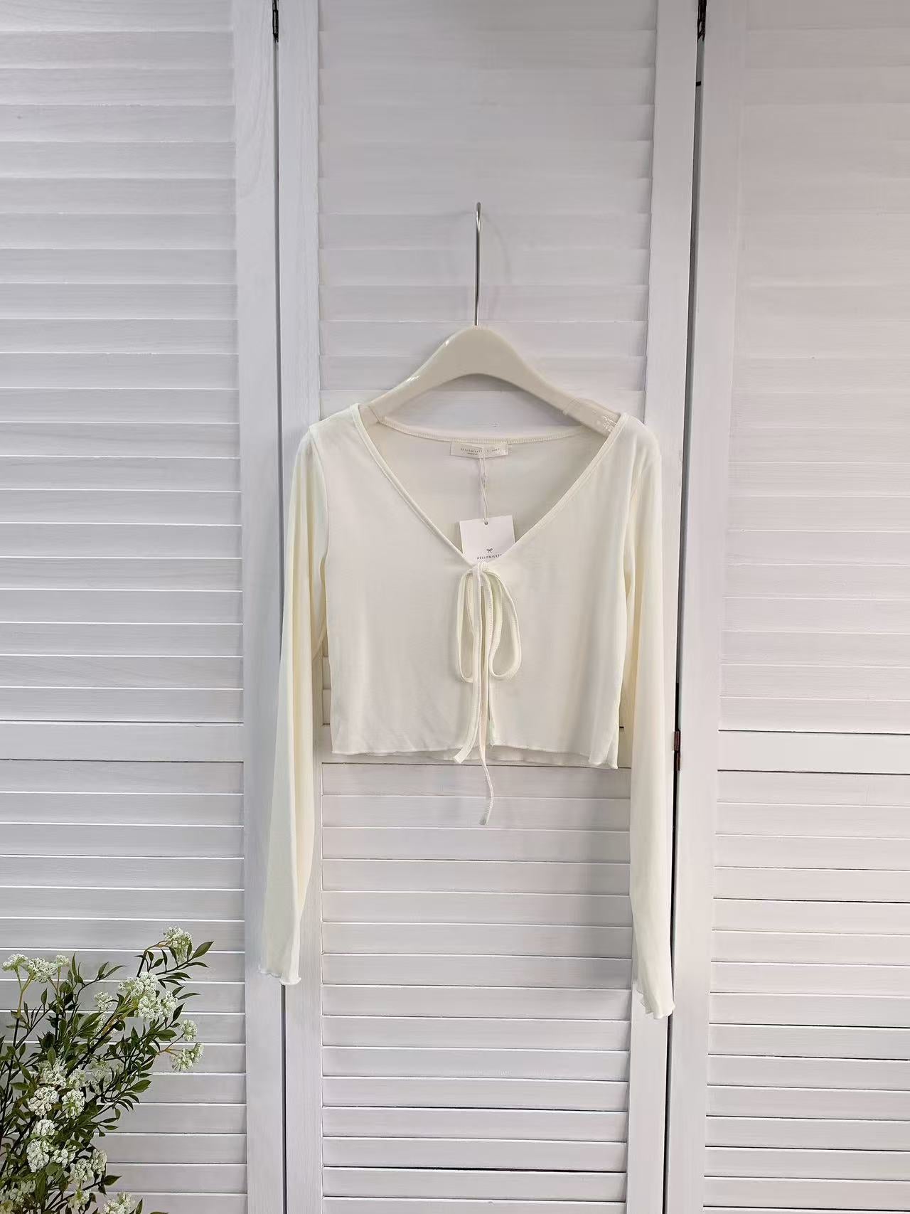 HELLO MILK TEE- 86129 綁帶小外套