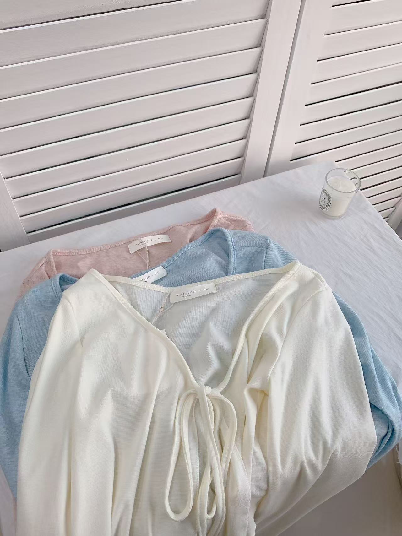 HELLO MILK TEE- 86129 綁帶小外套