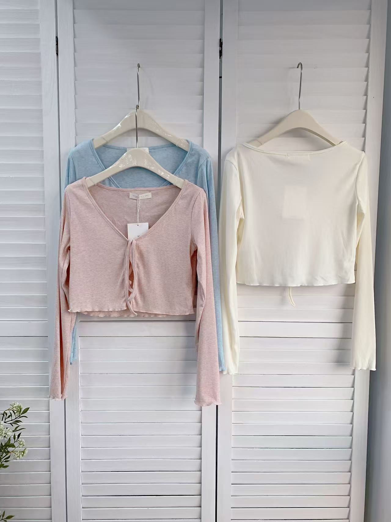 HELLO MILK TEE- 86129 綁帶小外套