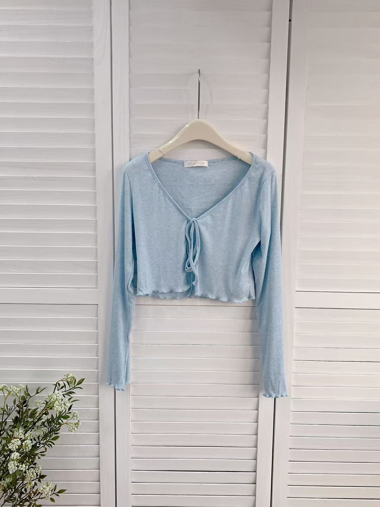 HELLO MILK TEE- 86129 綁帶小外套