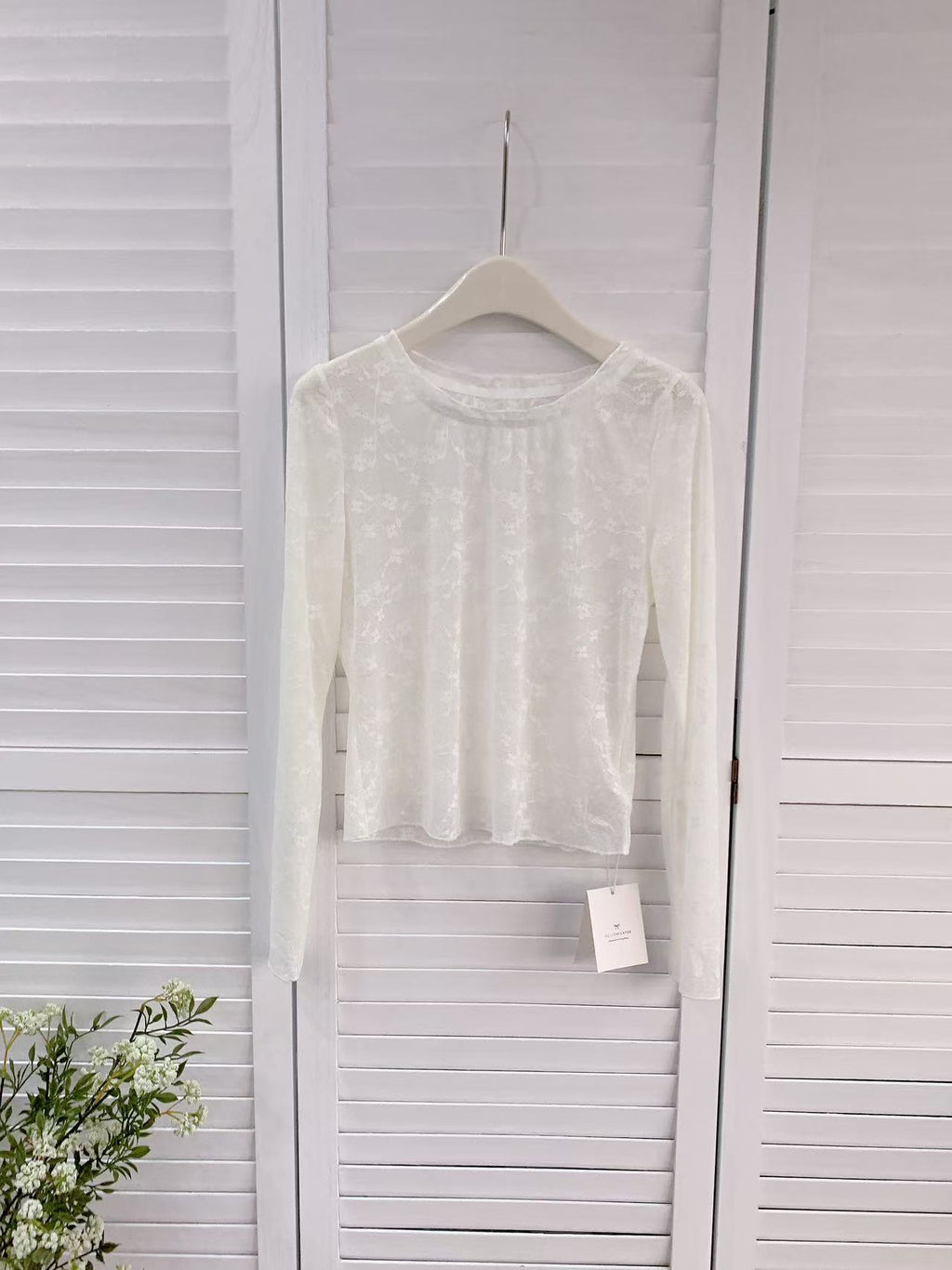 HELLO MILK TEE- 86123 花朵打底上衣