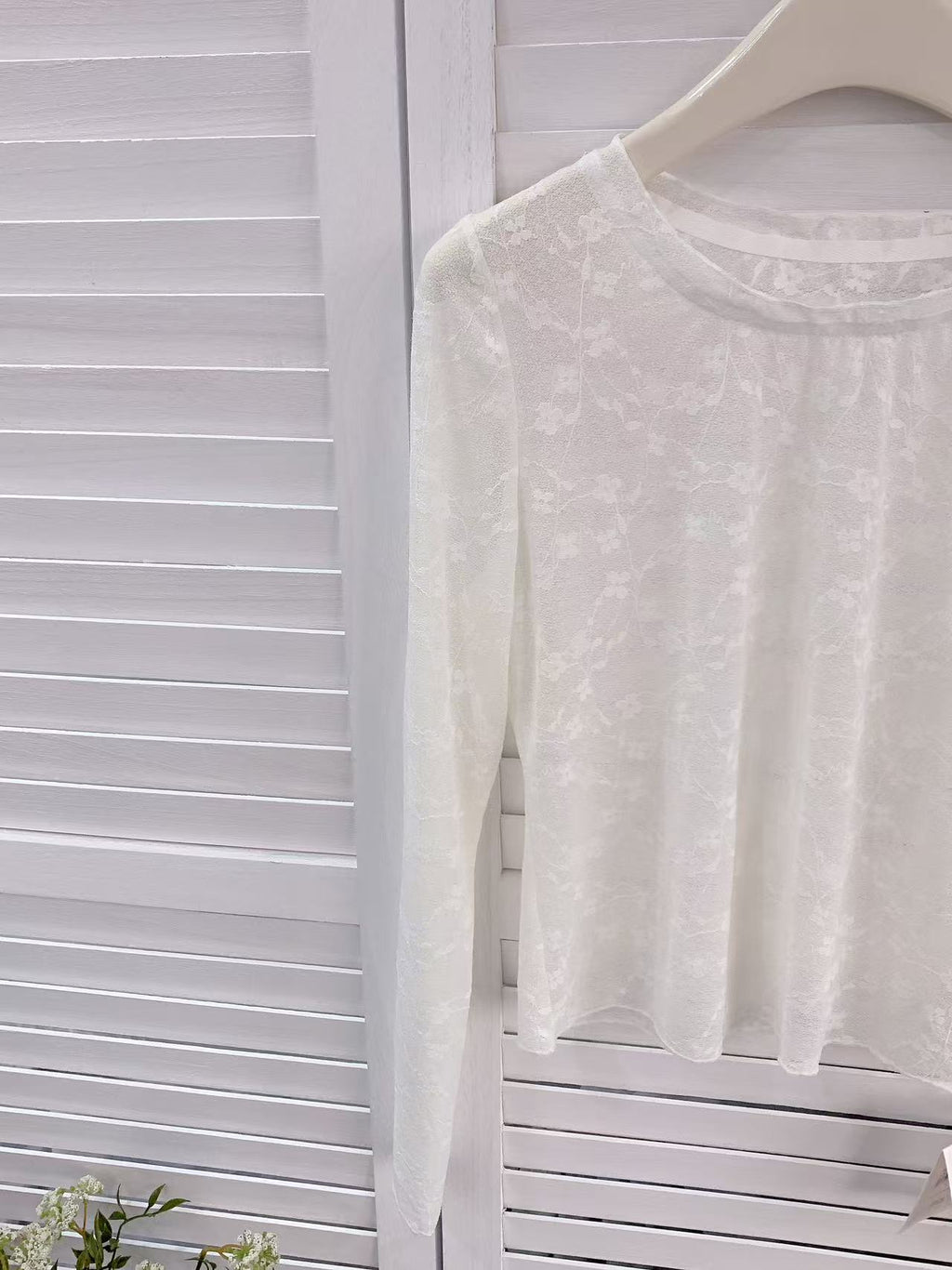 HELLO MILK TEE- 86123 花朵打底上衣