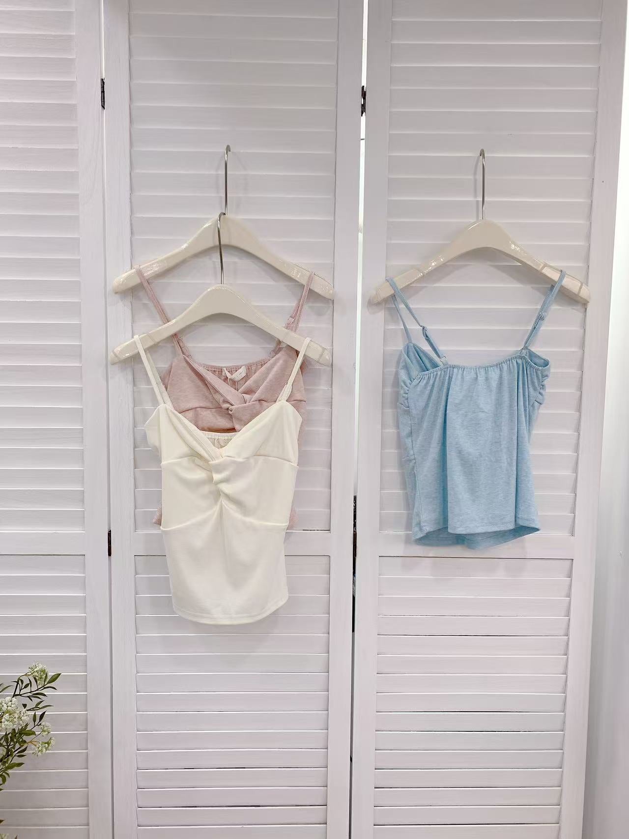 HELLO MILK TEE- 86130 扭結吊帶背心