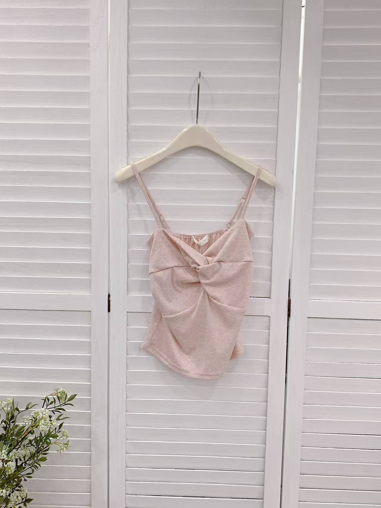 HELLO MILK TEE- 86130 扭結吊帶背心