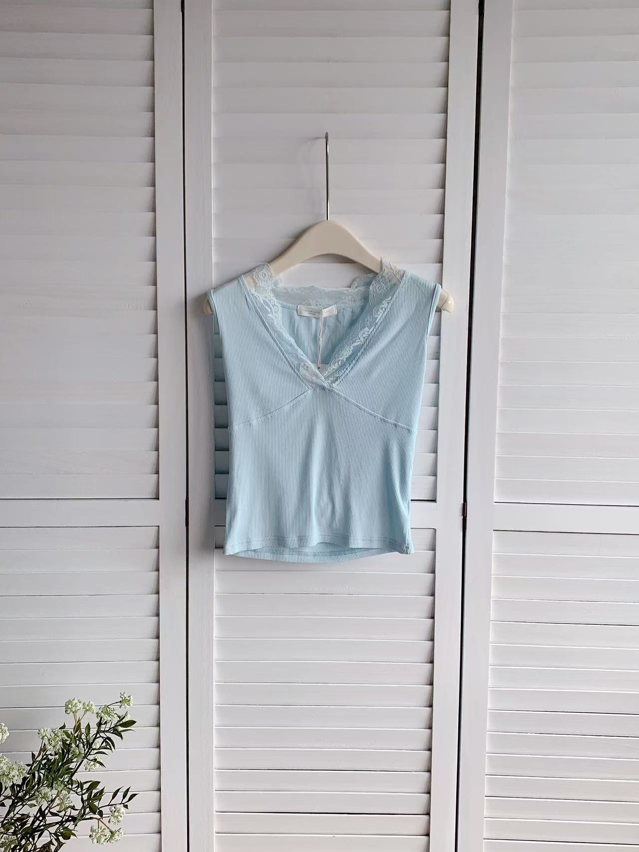 HELLO MILK TEE- 86112 蕾絲背心