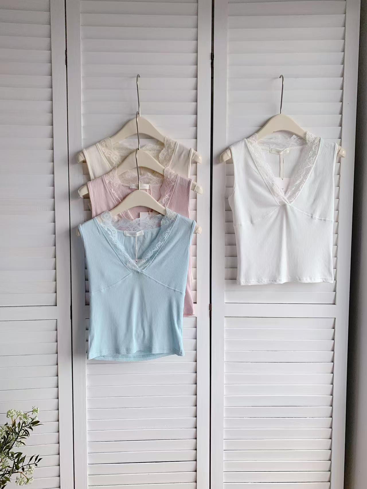 HELLO MILK TEE- 86112 蕾絲背心