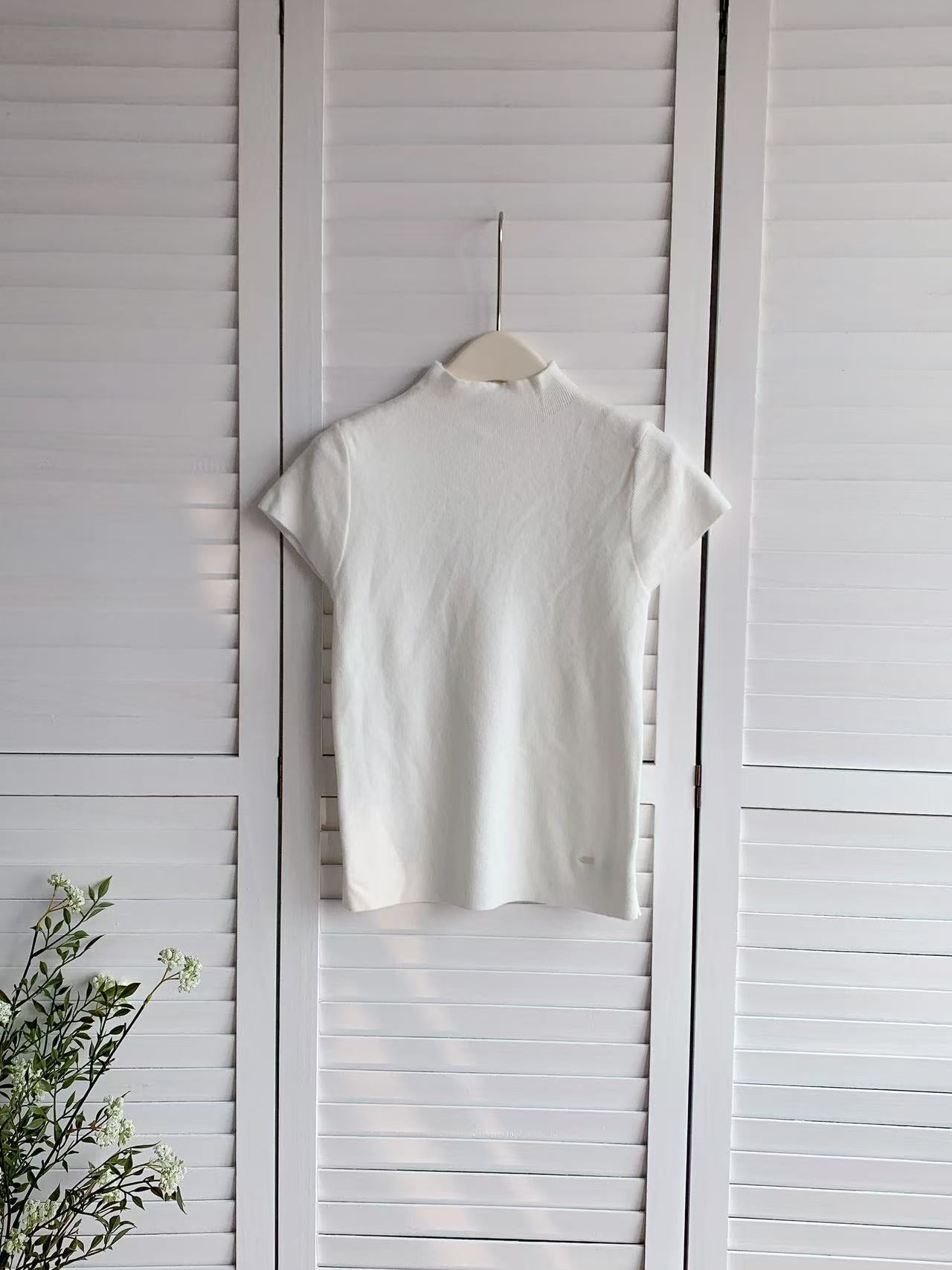 HELLO MILK TEE- 86054 高領短袖