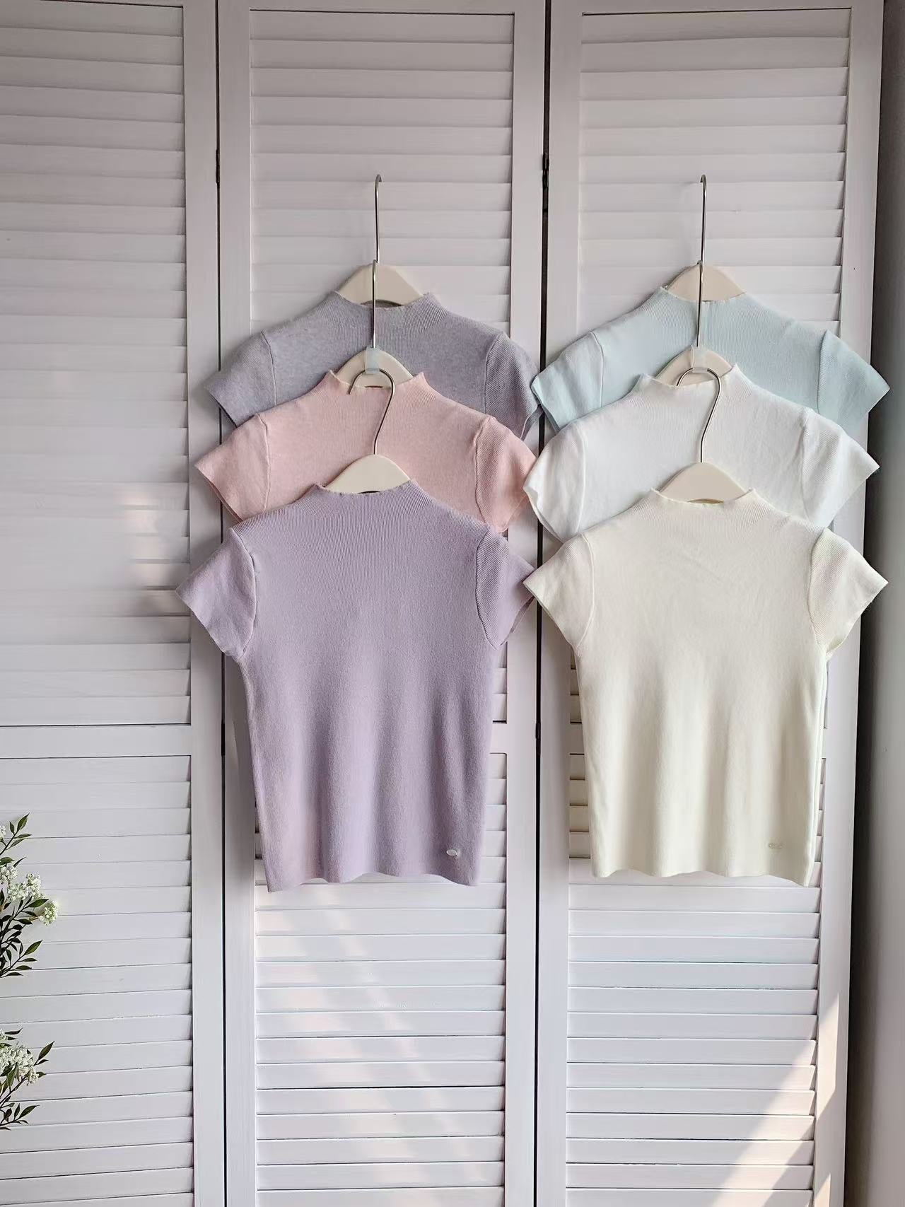 HELLO MILK TEE- 86054 高領短袖