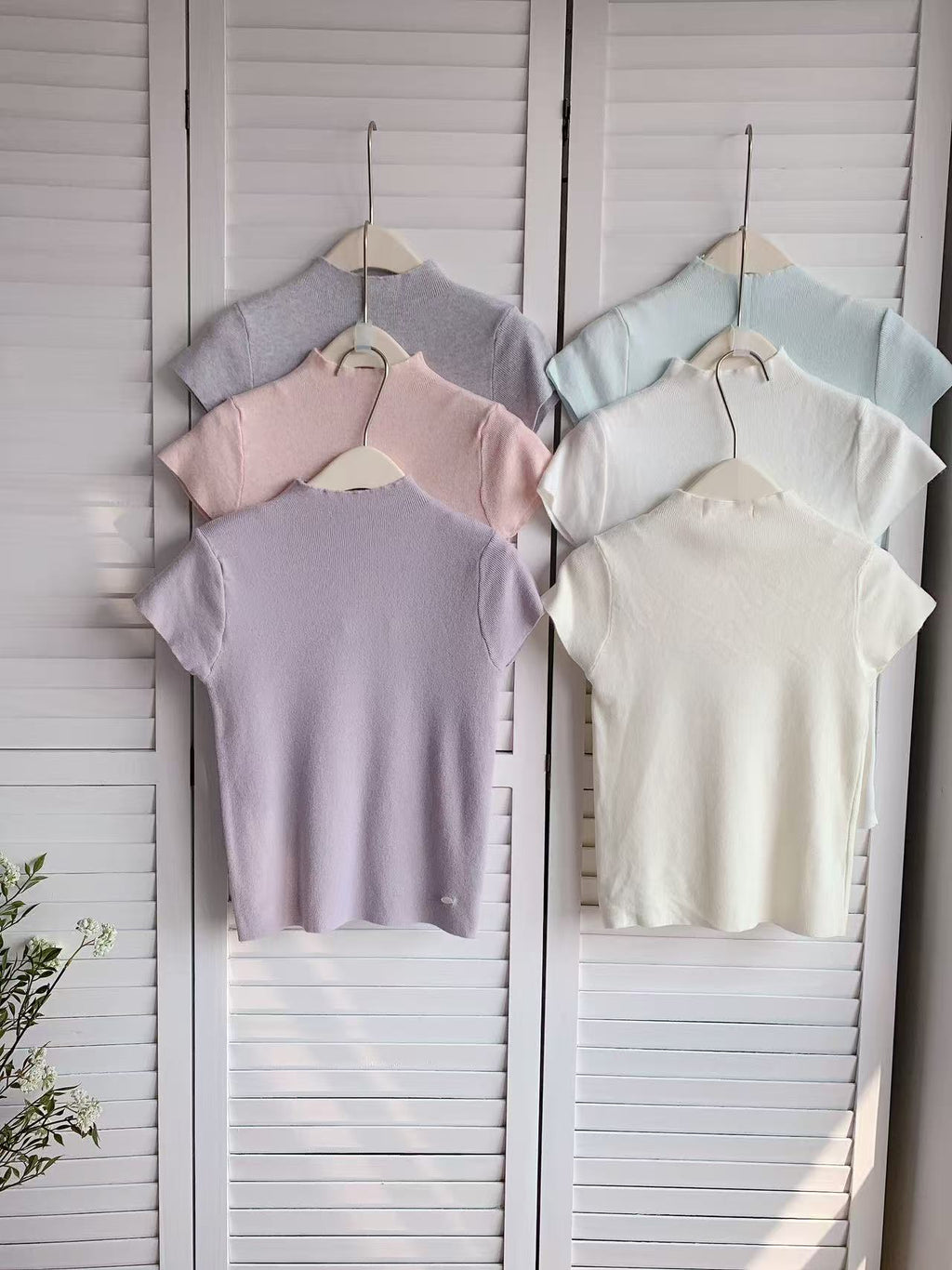 HELLO MILK TEE- 86054 高領短袖