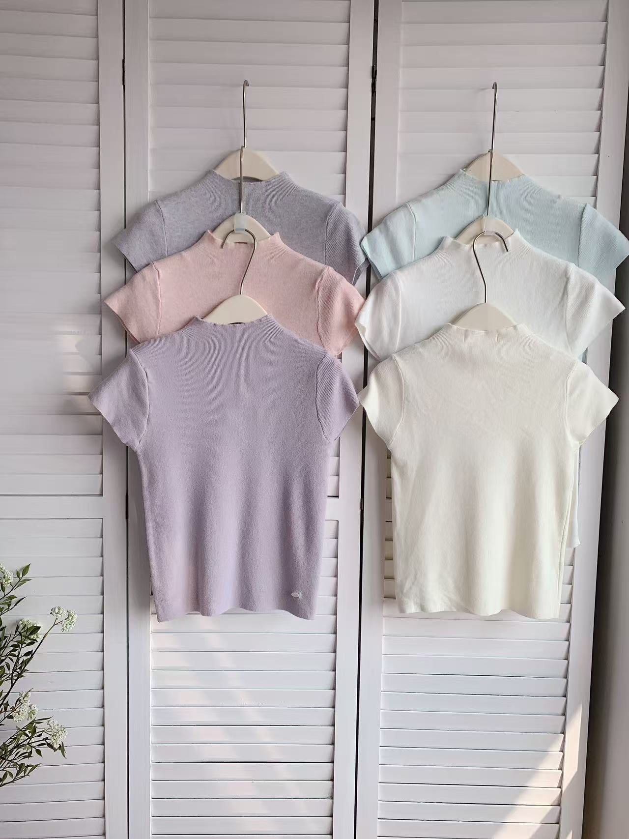 HELLO MILK TEE- 86054 高領短袖